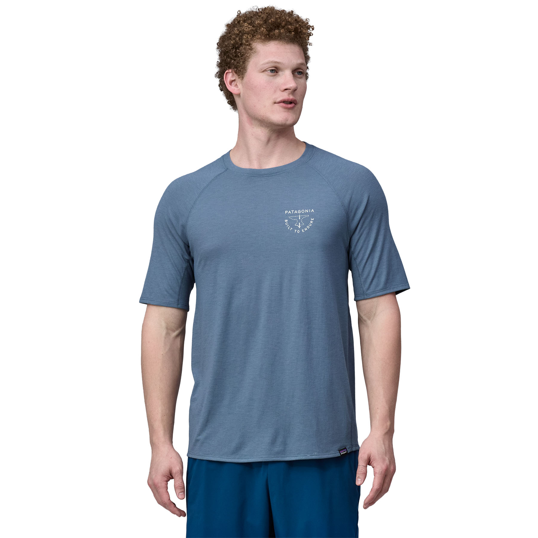PATAGONIA Men's Capilene® Cool Trail Graphic Shirt Forge Mark Crest: Utility Blue