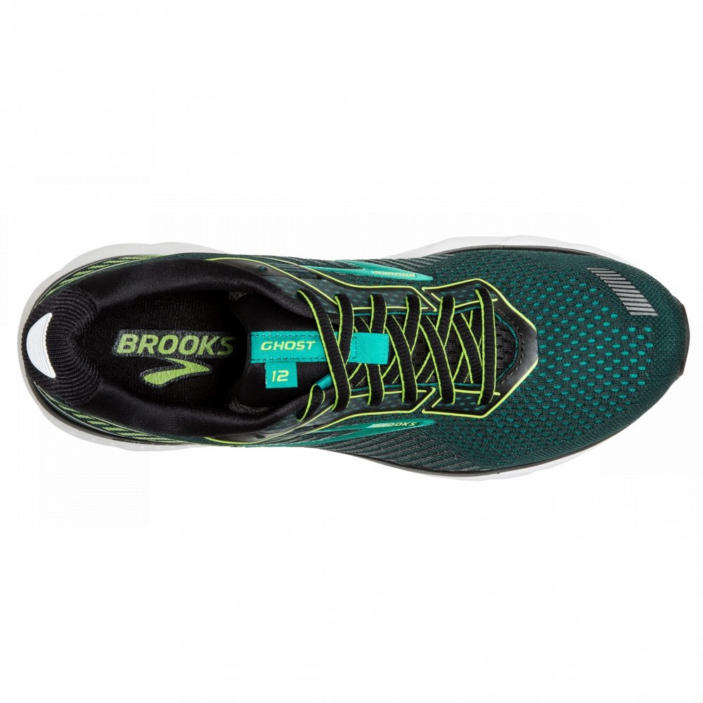 BROOKS Ghost 12 Black/Lime/Blue Grass TRAILPOINT