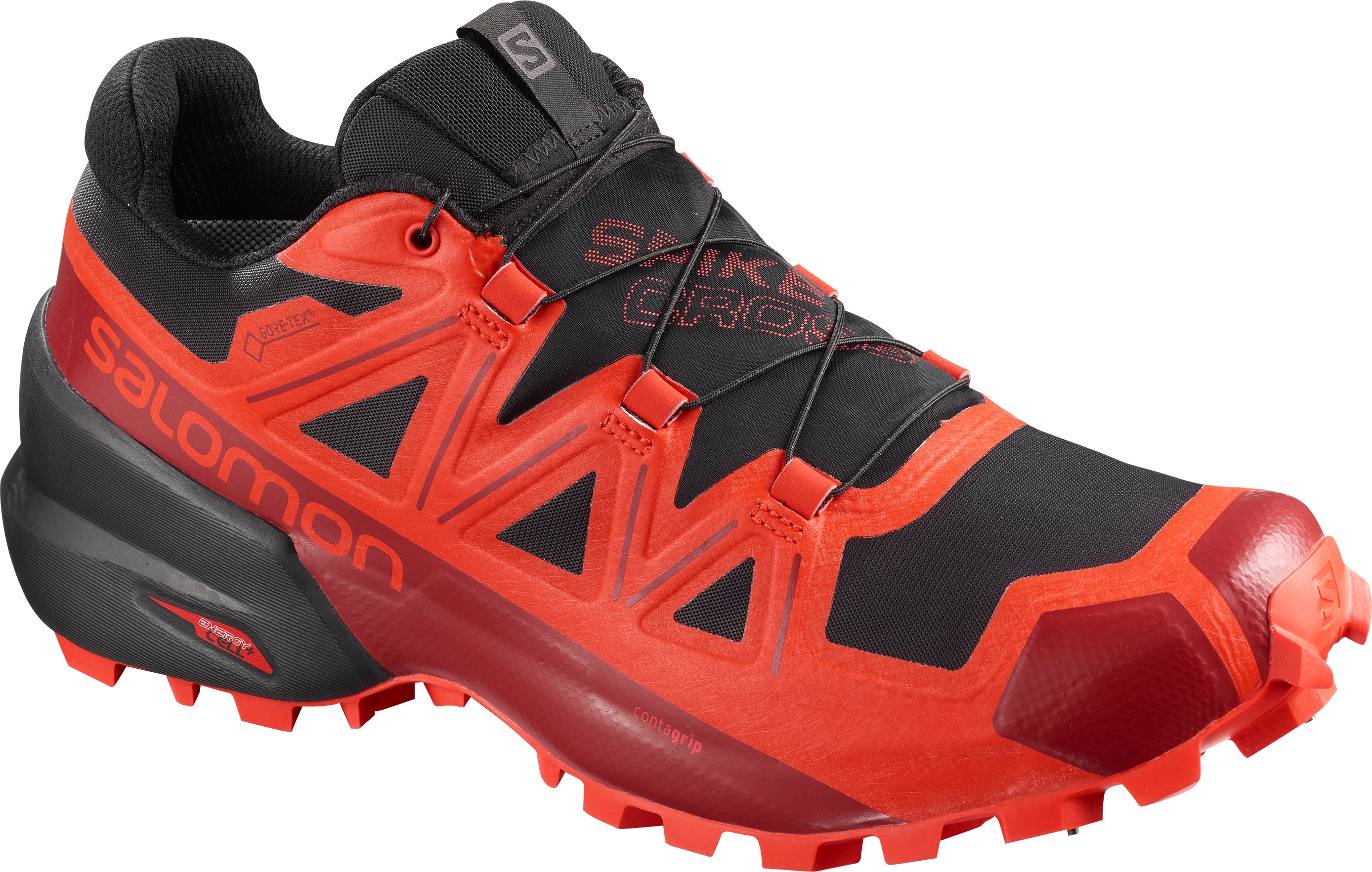 SALOMON SPIKECROSS 5 GTX Black RacRd Red TRAILPOINT
