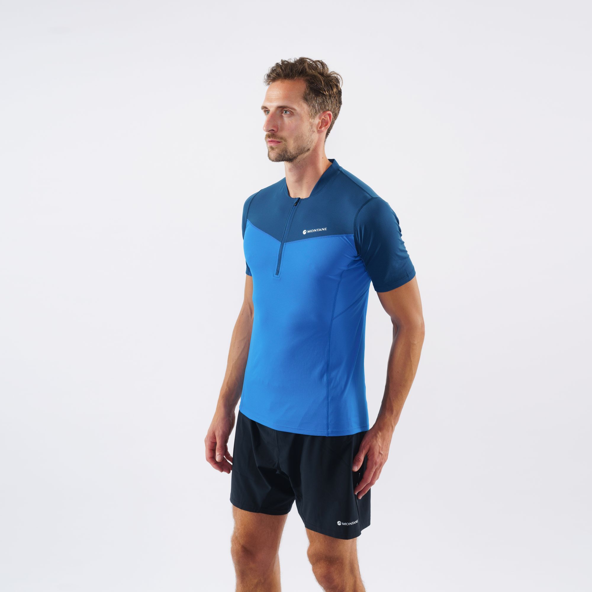 Montane Dragon Zip T Shirt Electric Blue Trailpoint Montane Dragon Zip T Shirt Electric Blue Trailpoint