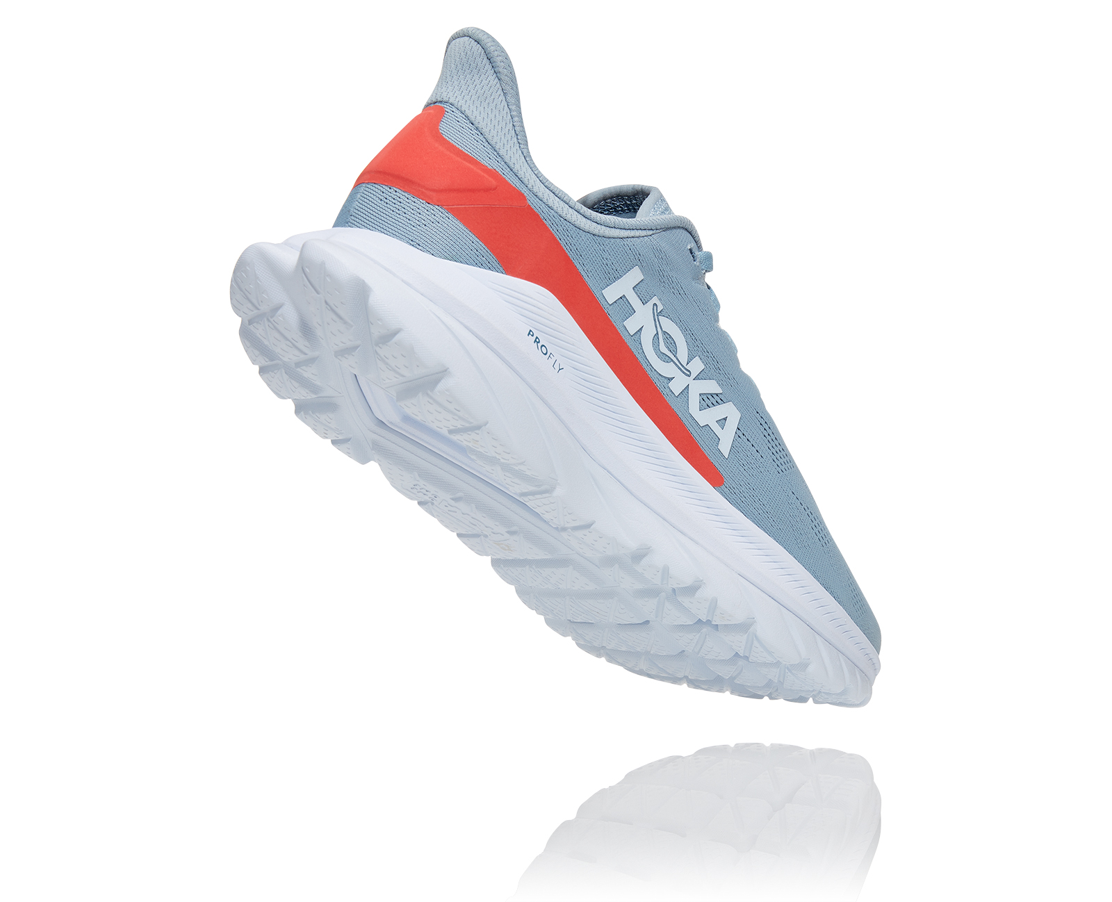 HOKA MACH 4 BLUE FOG / HOT CORAL