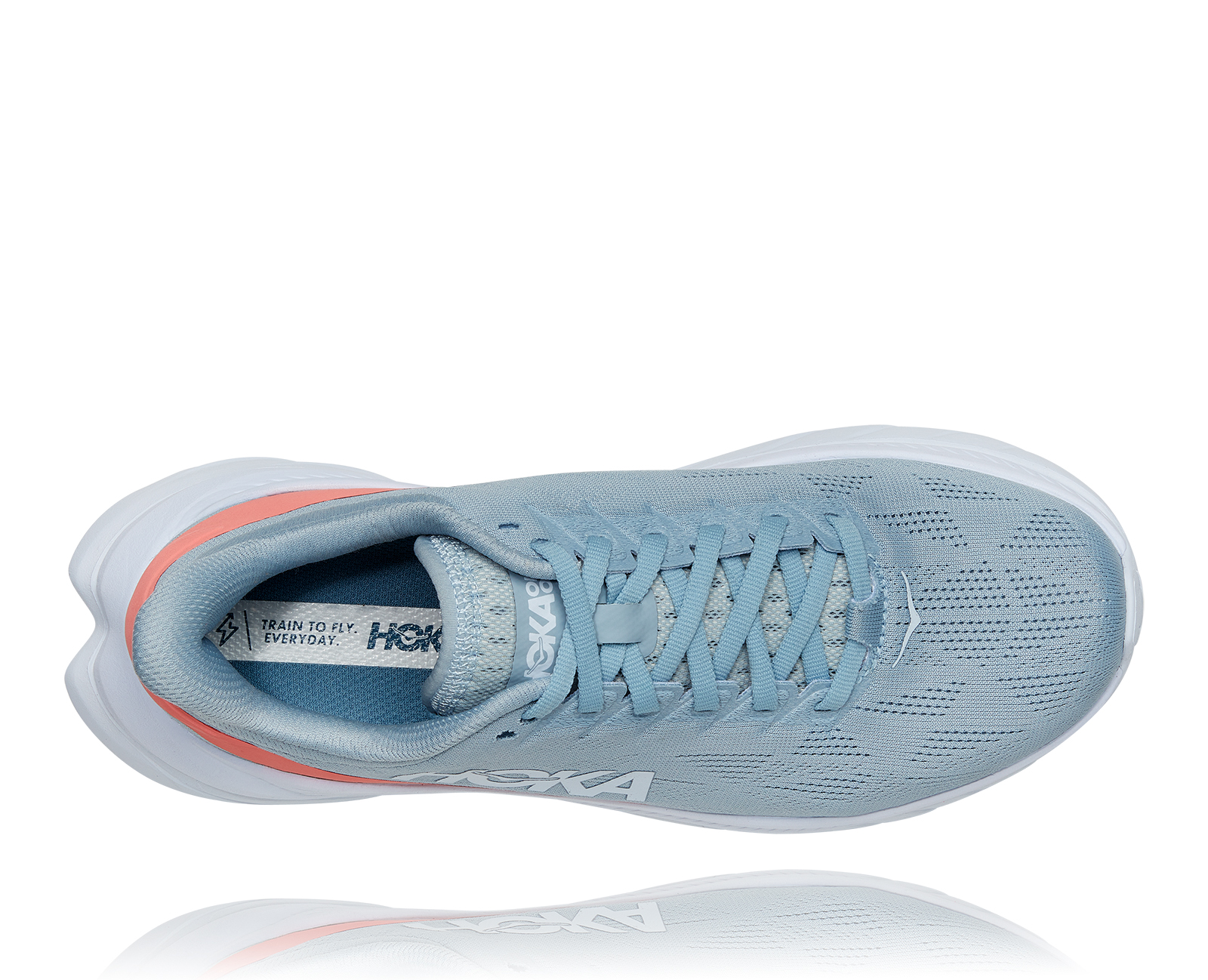 HOKA MACH 4 BLUE FOG / HOT CORAL