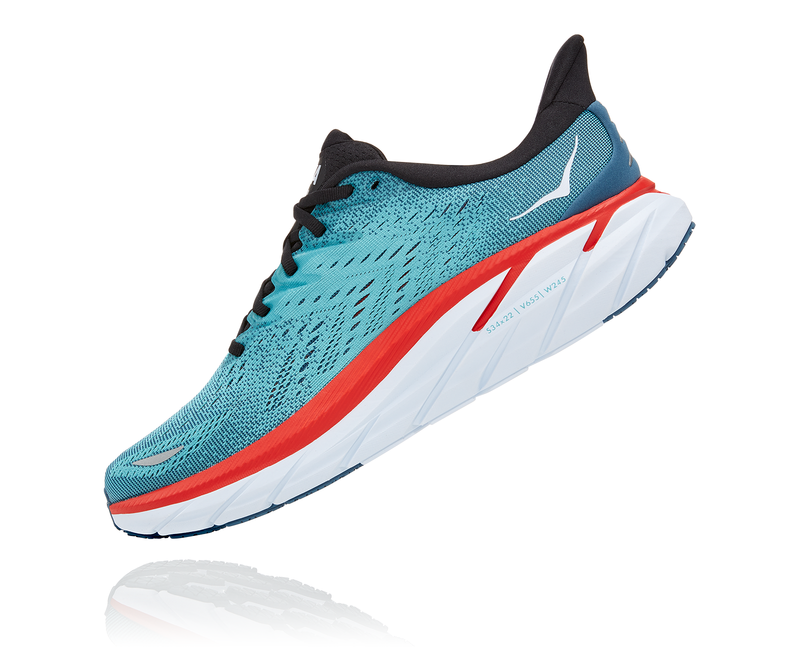 HOKA CLIFTON 8 WIDE REAL TEAL/AQUARELLE