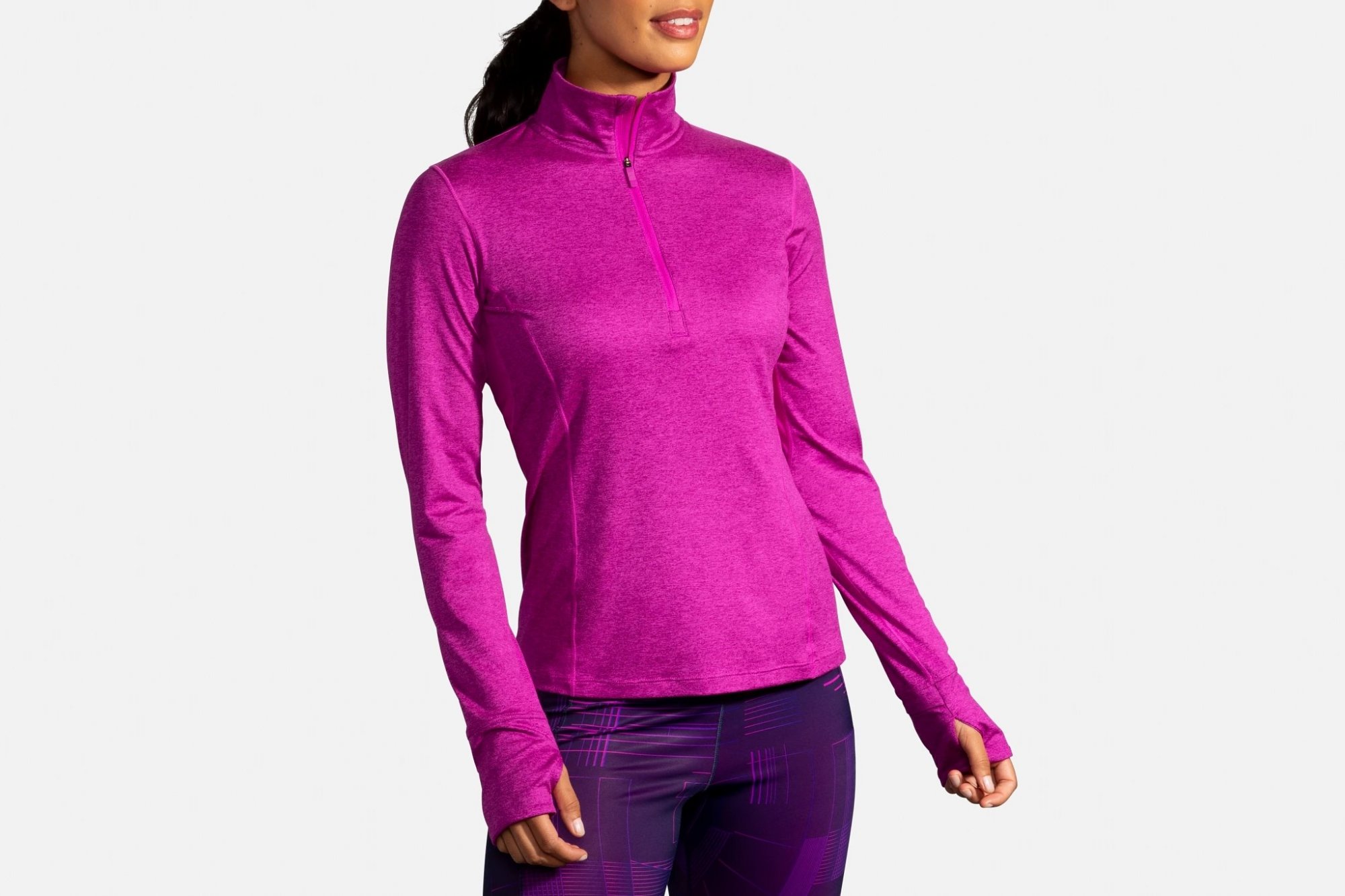 BROOKS Dash 1/2 Zip Heather Magenta