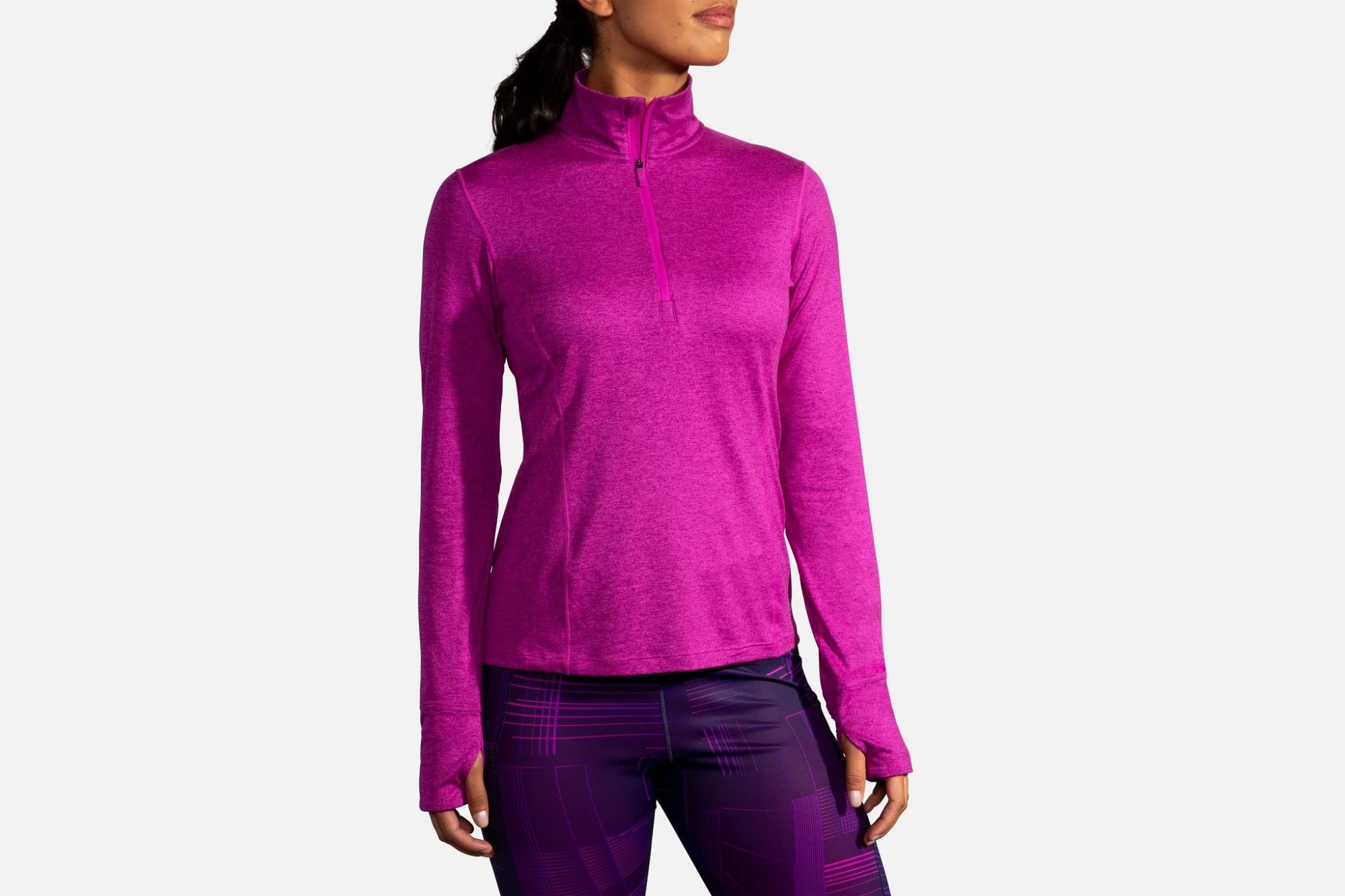 BROOKS Dash 1/2 Zip Heather Magenta