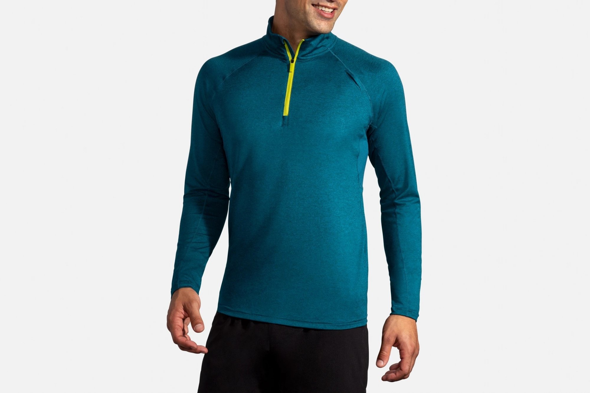 BROOKS Dash 1/2 Zip Heather Alpine/Bright Moss