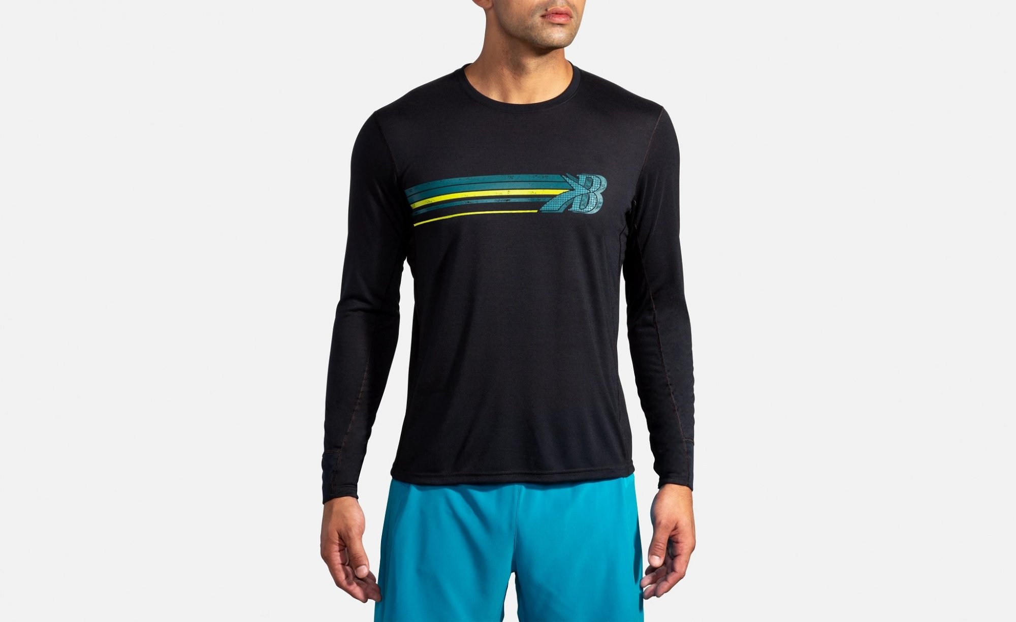 BROOKS Distance Graphic Long Sleeve Flying B Stripe