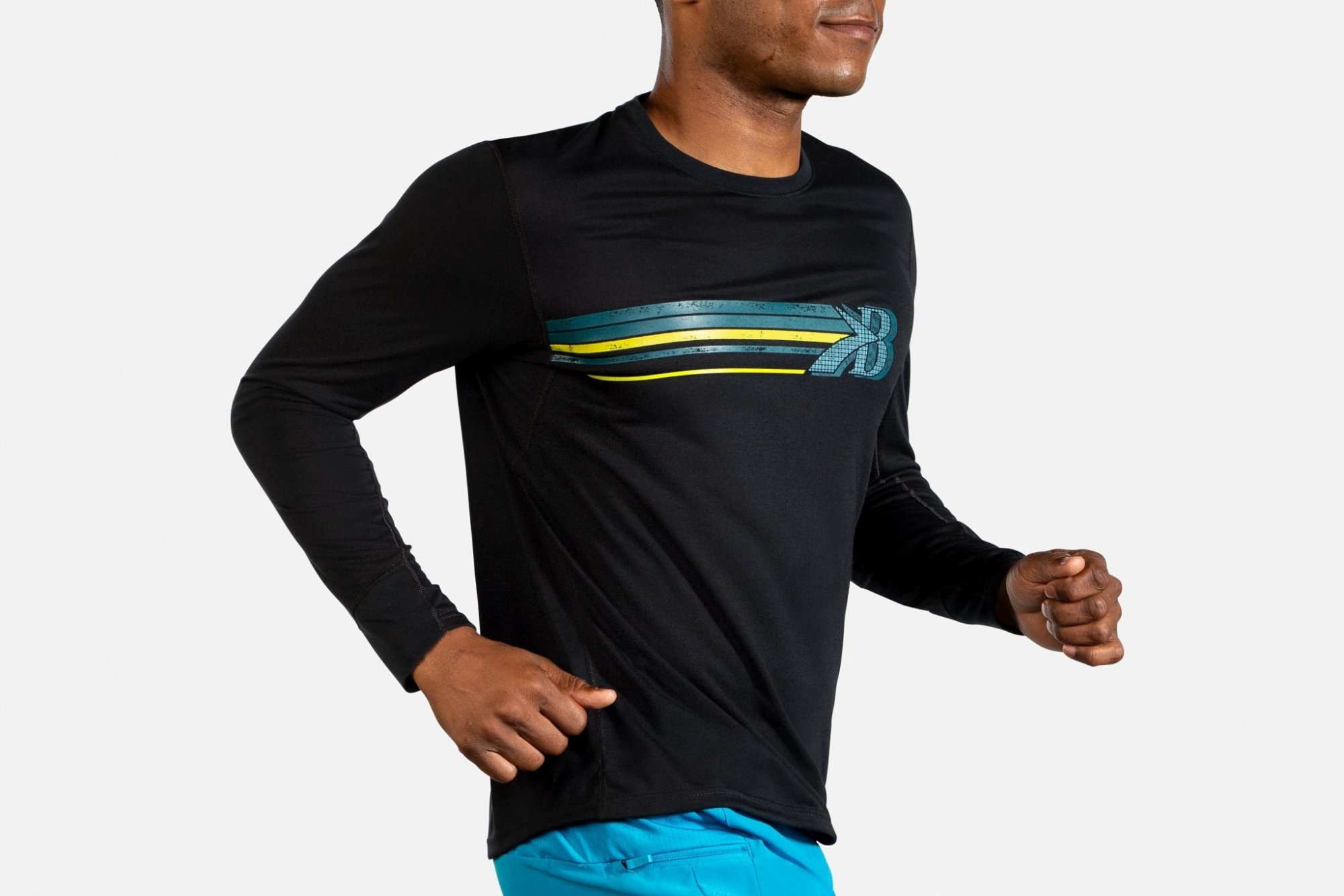 BROOKS Distance Graphic Long Sleeve Flying B Stripe