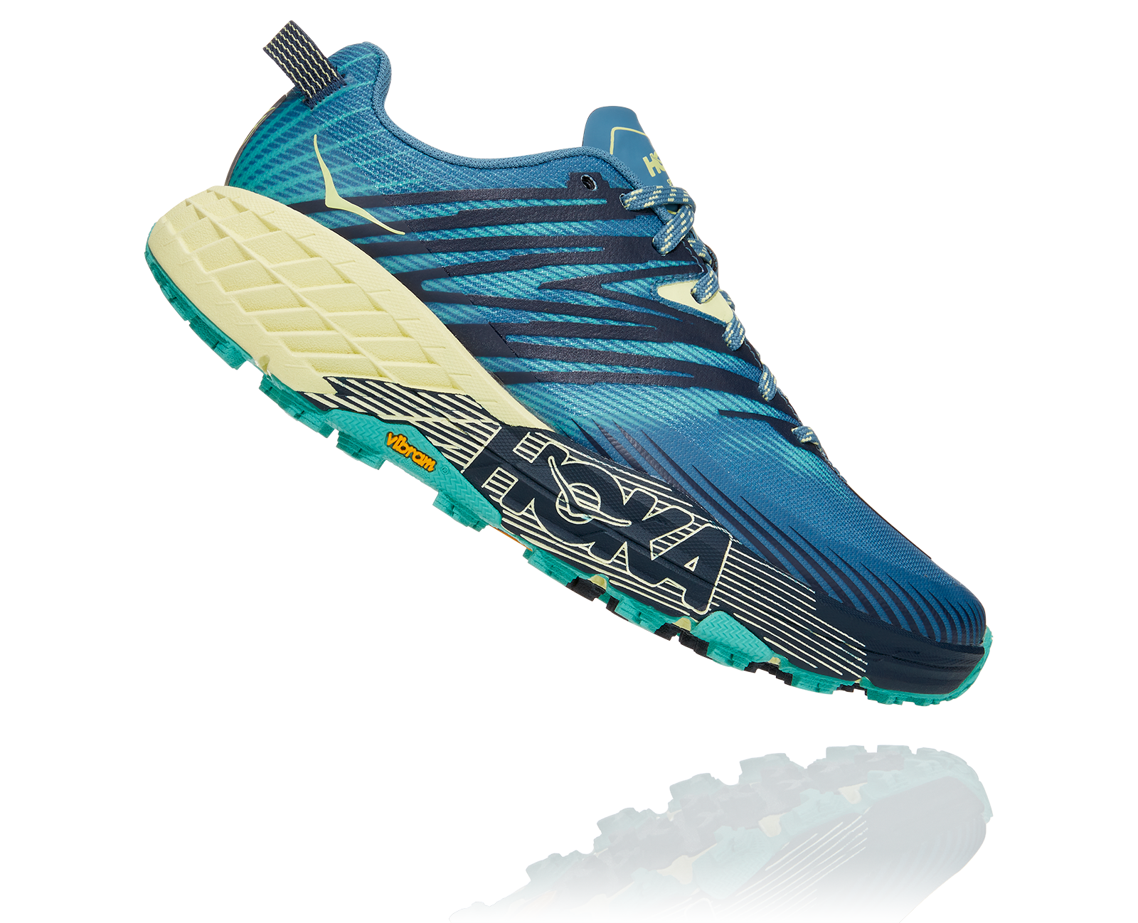 HOKA SPEEDGOAT 4 W PROVINCIAL BLUE / LUMINARY GREEN