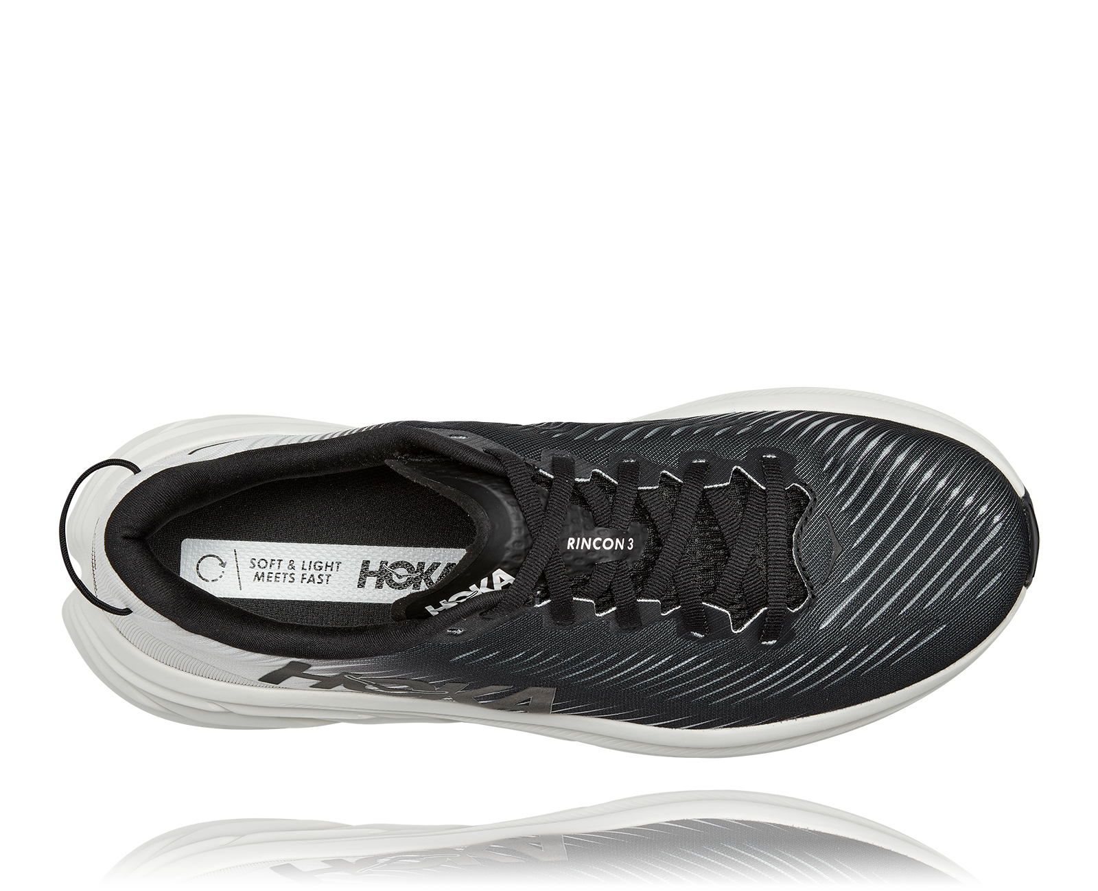 HOKA RINCON 3 WIDE BLACK / WHITE