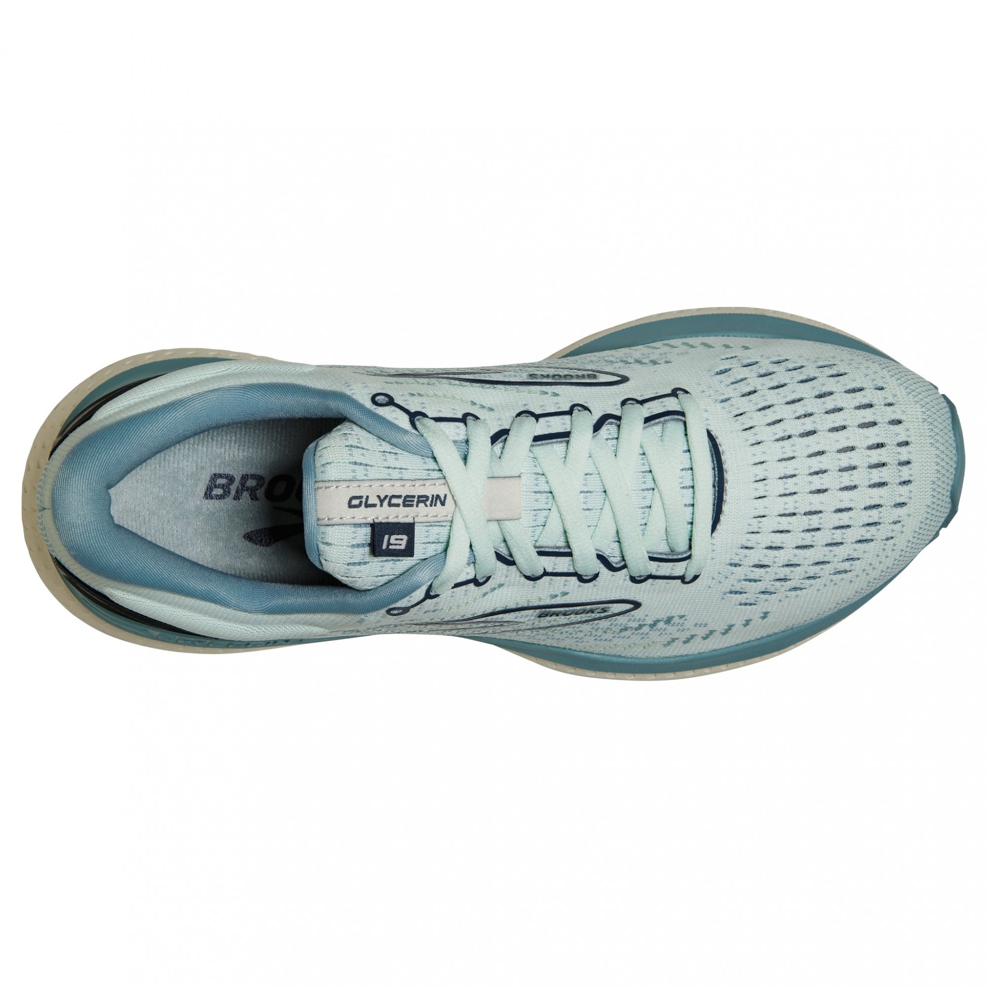 XXX BROOKS Glycerin 19 W Aqua Glass/Whisper White/Navy