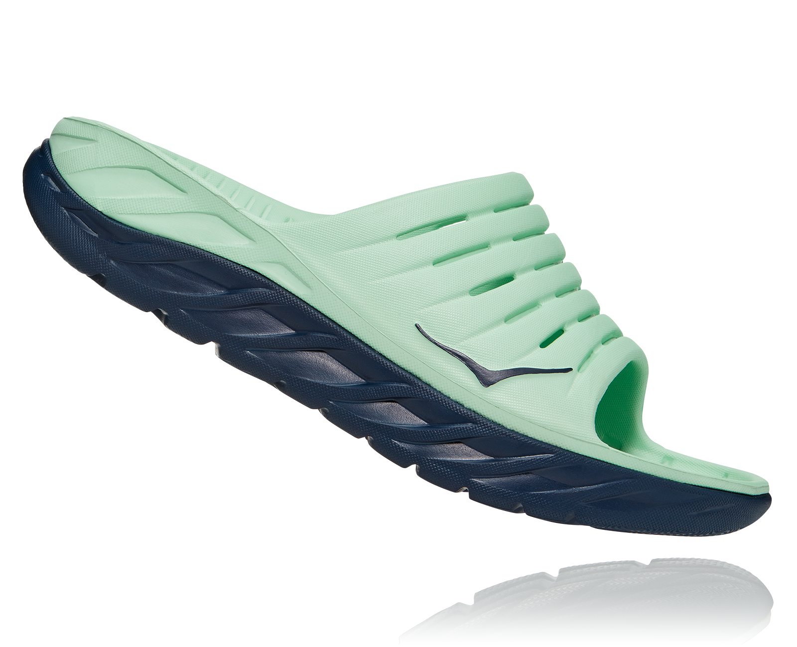 HOKA ORA RECOVERY SLIDE  GREEN ASH / OUTER SPACE