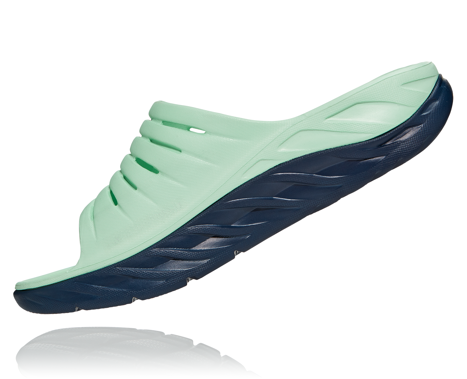 HOKA ORA RECOVERY SLIDE  GREEN ASH / OUTER SPACE