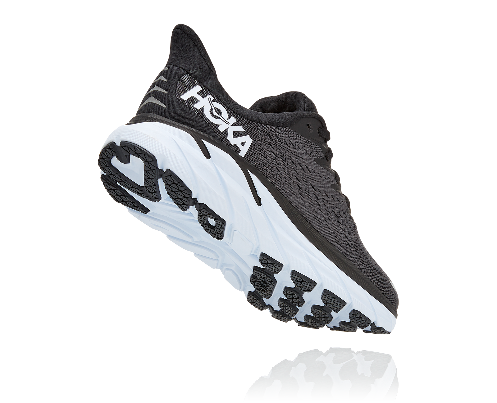 HOKA CLIFTON 8 WIDE BLACK / WHITE