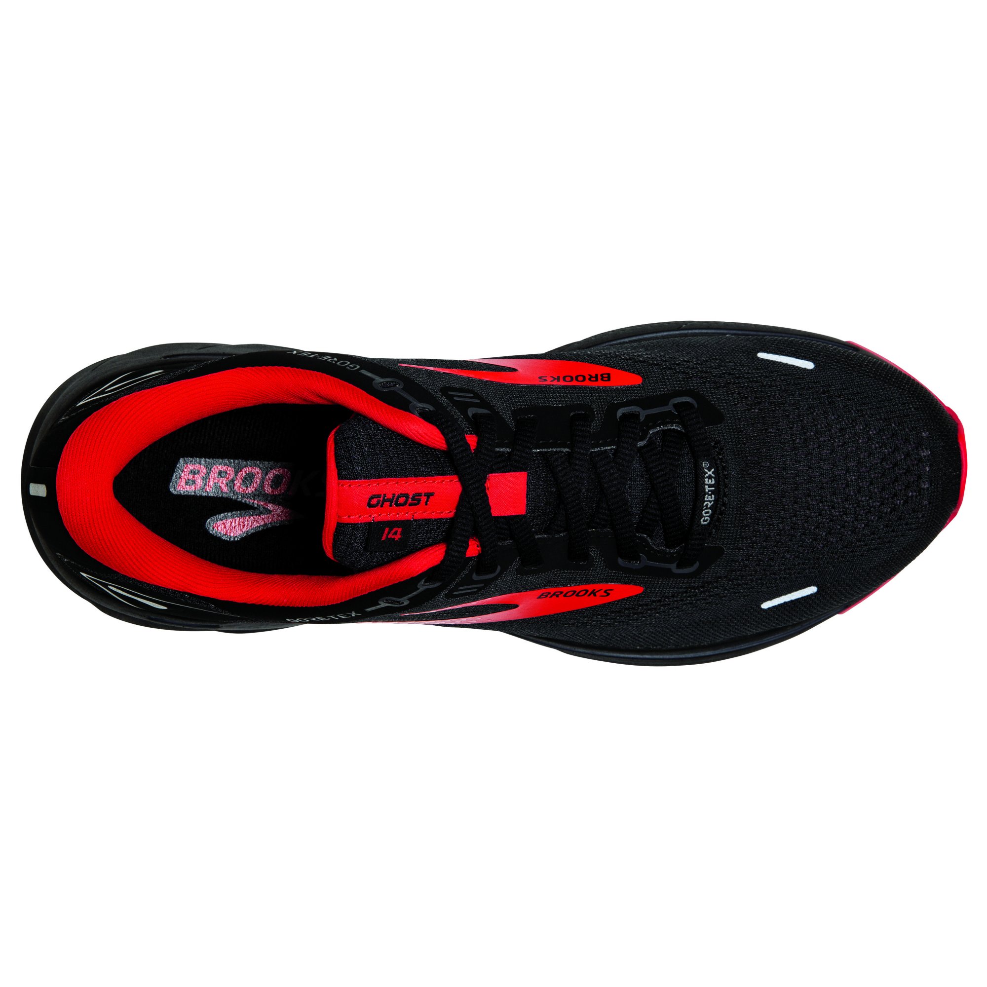 BROOKS Ghost 14 GTX Black/Blackened Pearl/High Risk Red