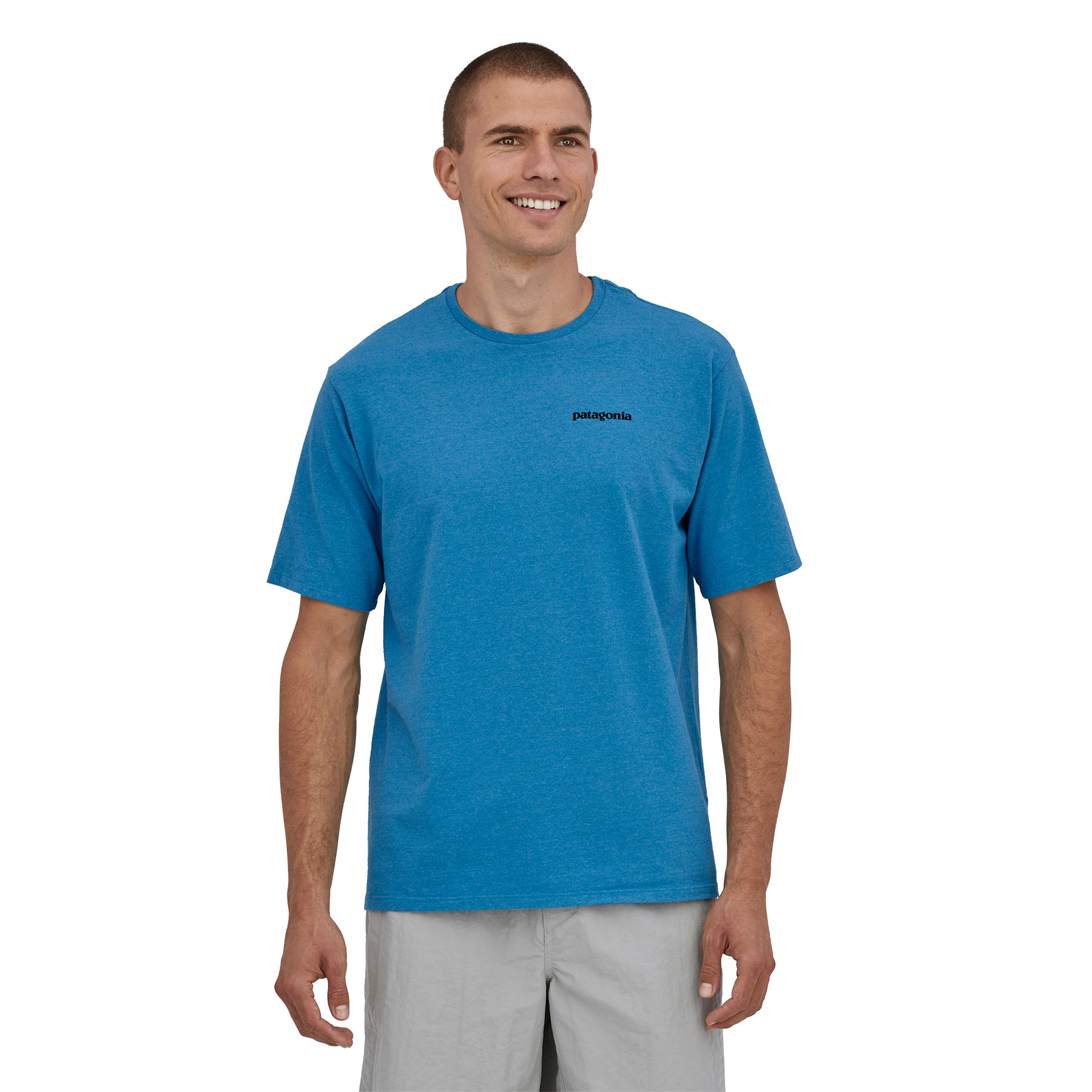 PATAGONIA Men's P-6 Logo Responsibili-Tee® Anacapa Blue