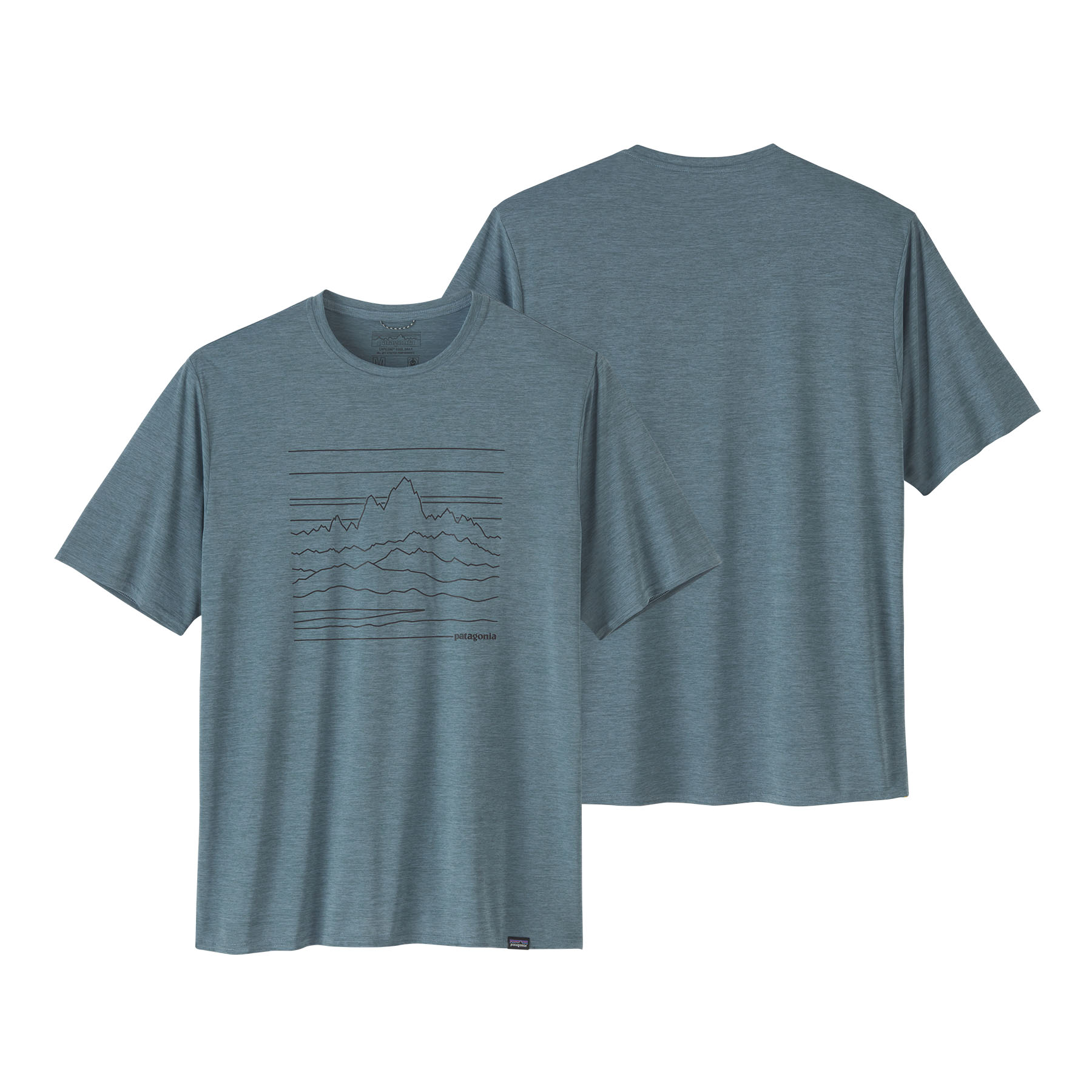 PATAGONIA Men's Capilene® Cool Daily Graphic Shirt Up High Endurance: Light Plume Grey X-Dye