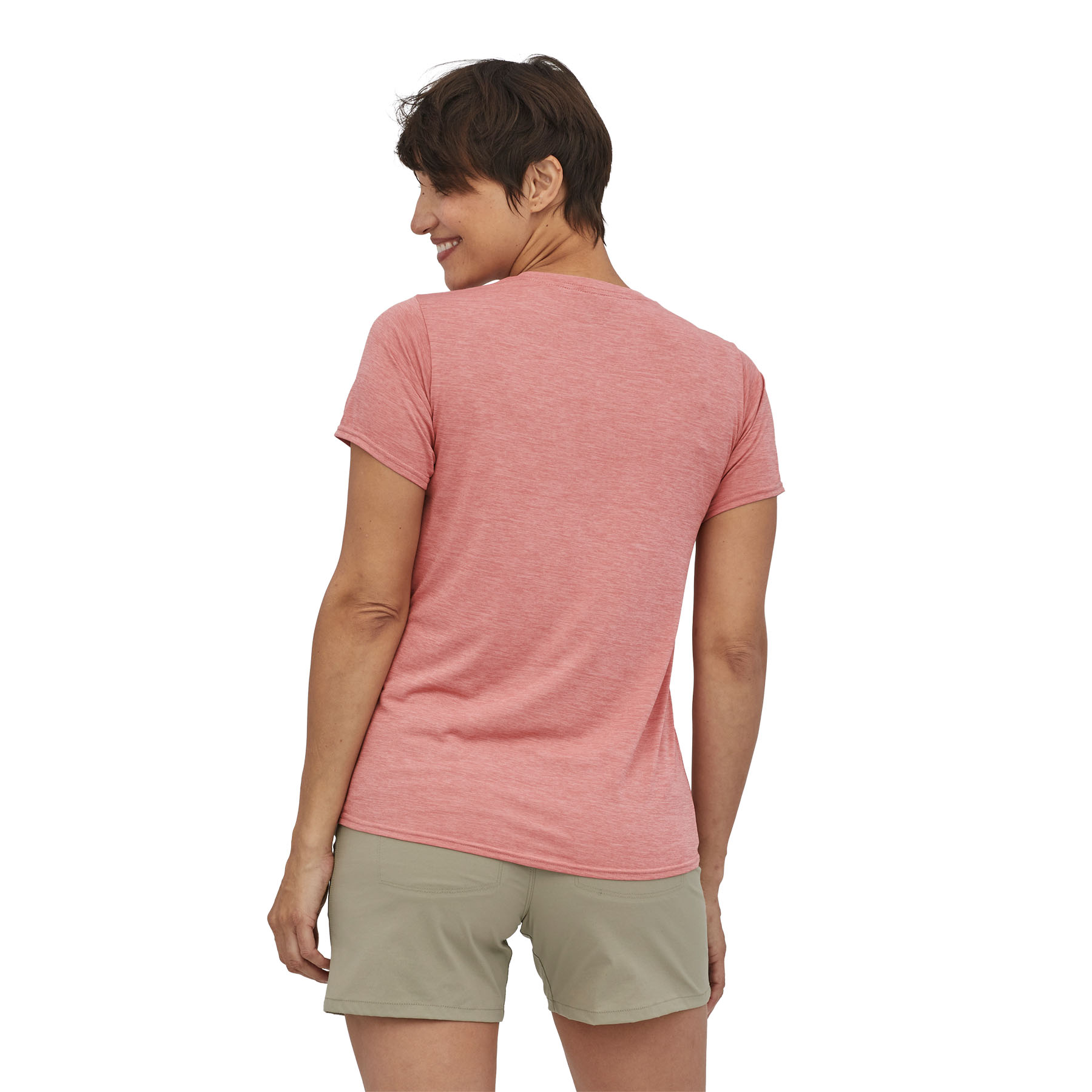 PATAGONIA Women's Capilene® Cool Daily Graphic Shirt Ridge Rise Stripe: Sunfade Pink X-Dye