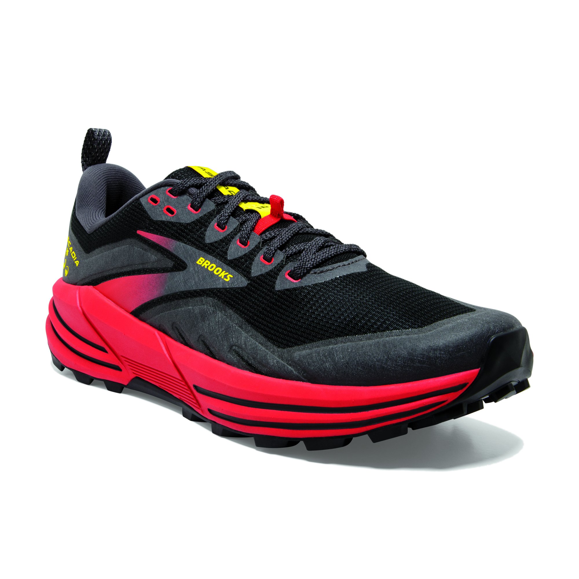 BROOKS Cascadia 16 Black/Fiery Red/Blazing Yellow