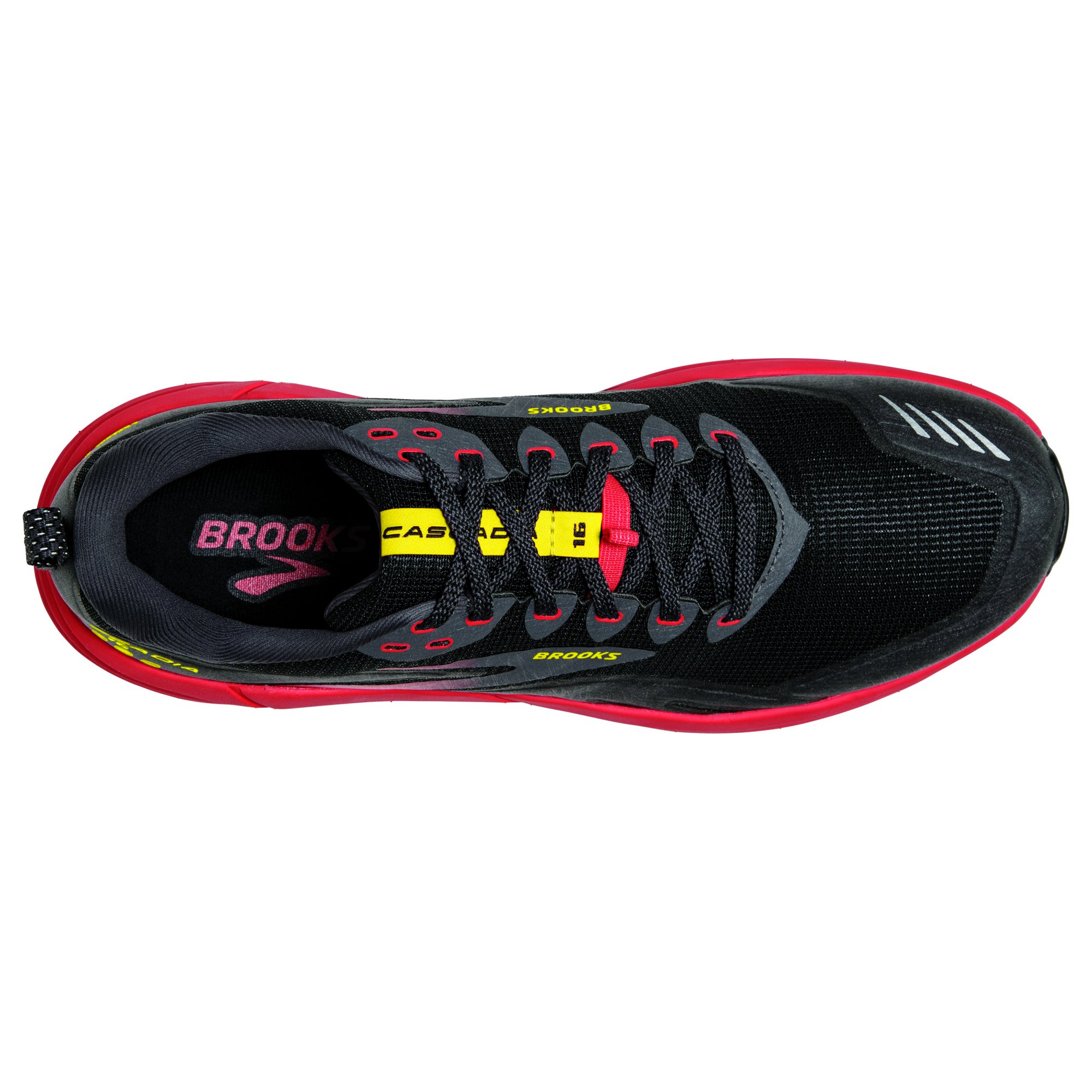 BROOKS Cascadia 16 Black/Fiery Red/Blazing Yellow