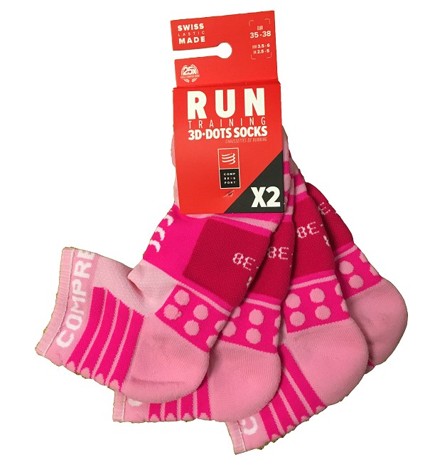 COMPRESSPORT TRAINING SOCKS 2-PACK PINK