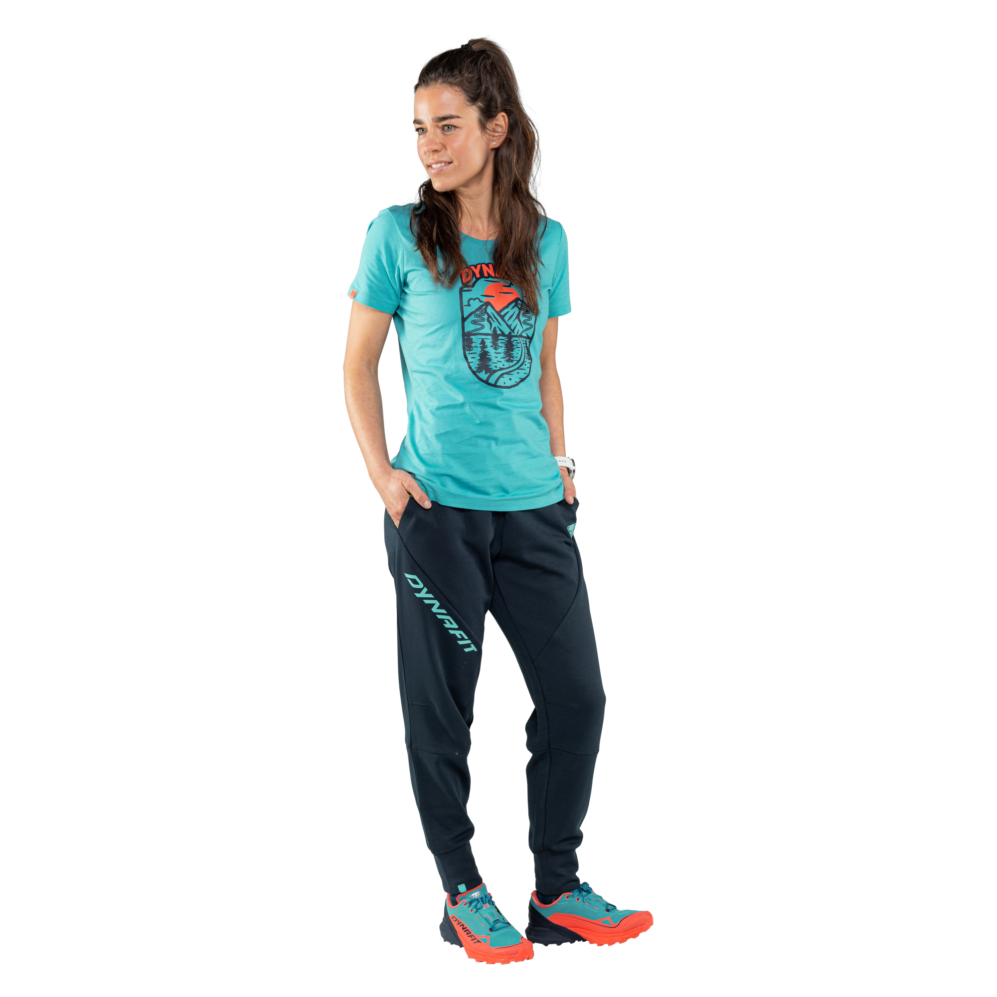 DYNAFIT Graphic Cotton T-Shirt Women Brittany Blue / Horizon