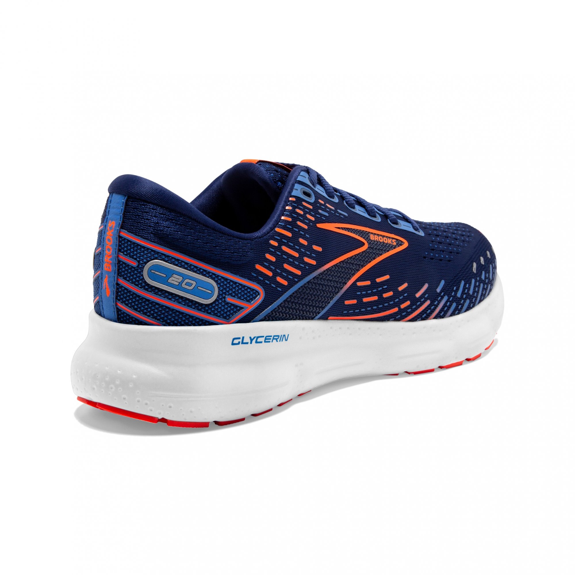 BROOKS Glycerin 20 WIDE Blue Depths/Palace Blue/Orange NEW