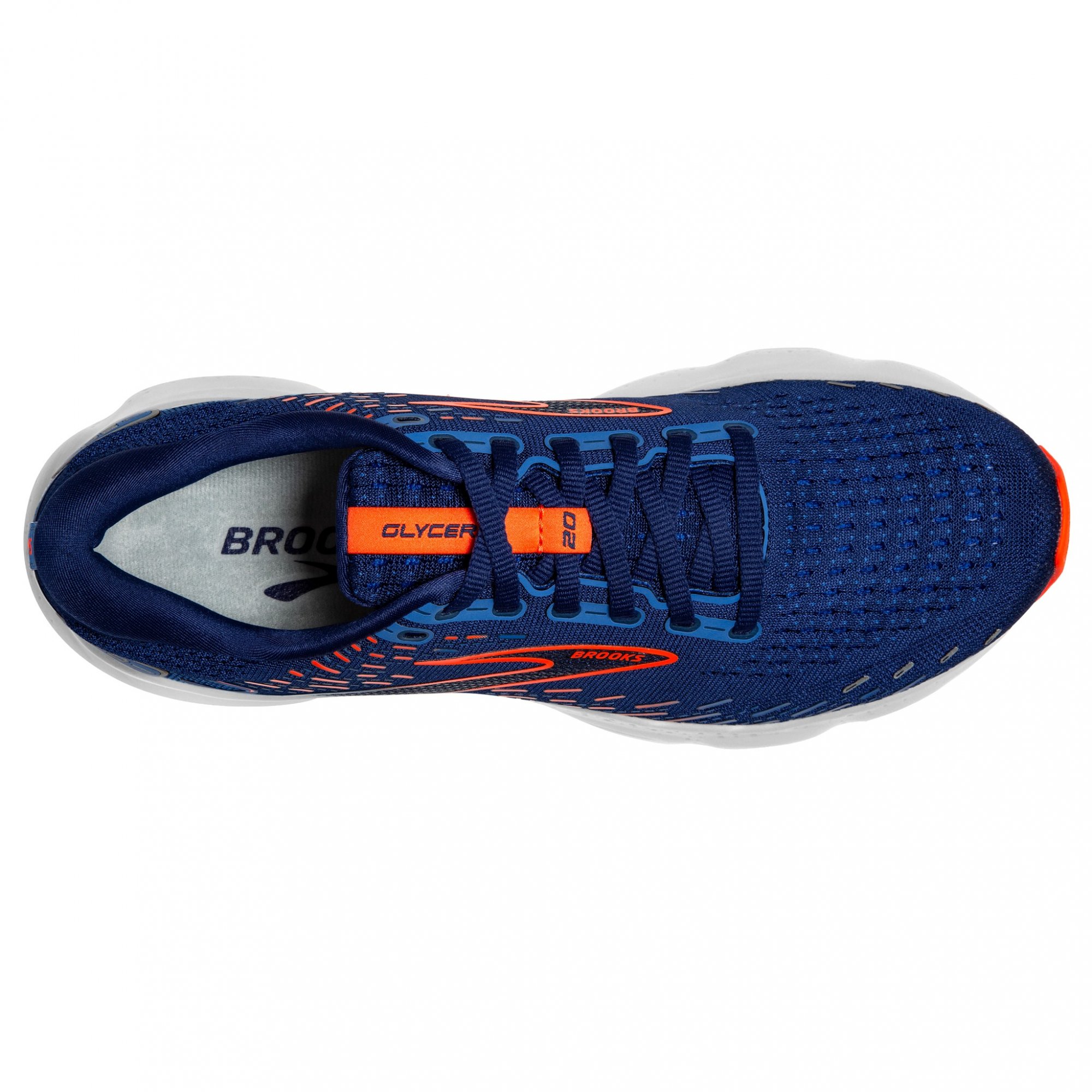 BROOKS Glycerin 20 WIDE Blue Depths/Palace Blue/Orange NEW