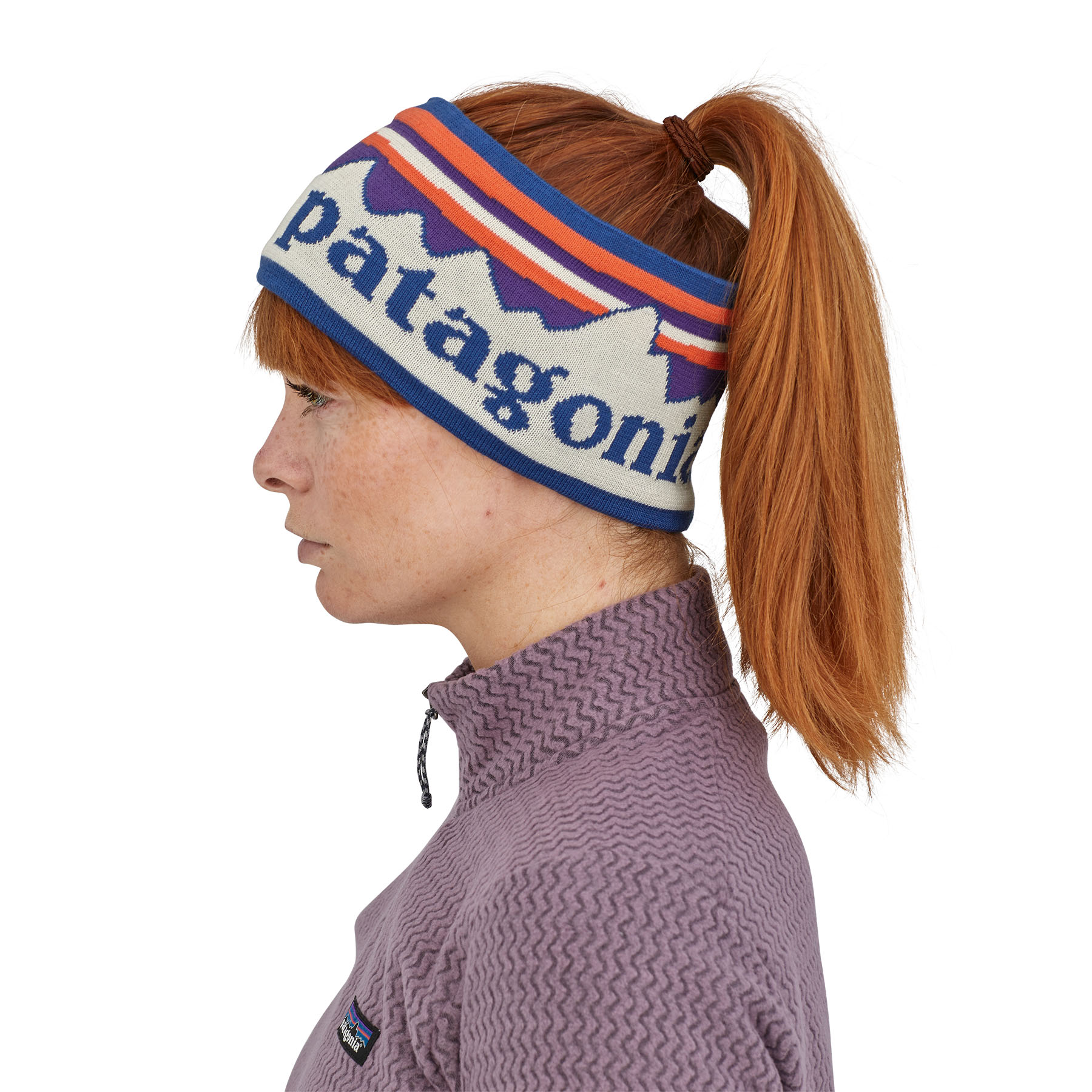 PATAGONIA Powder Town Headband Fitz Roy Sunrise Knit: Birch White