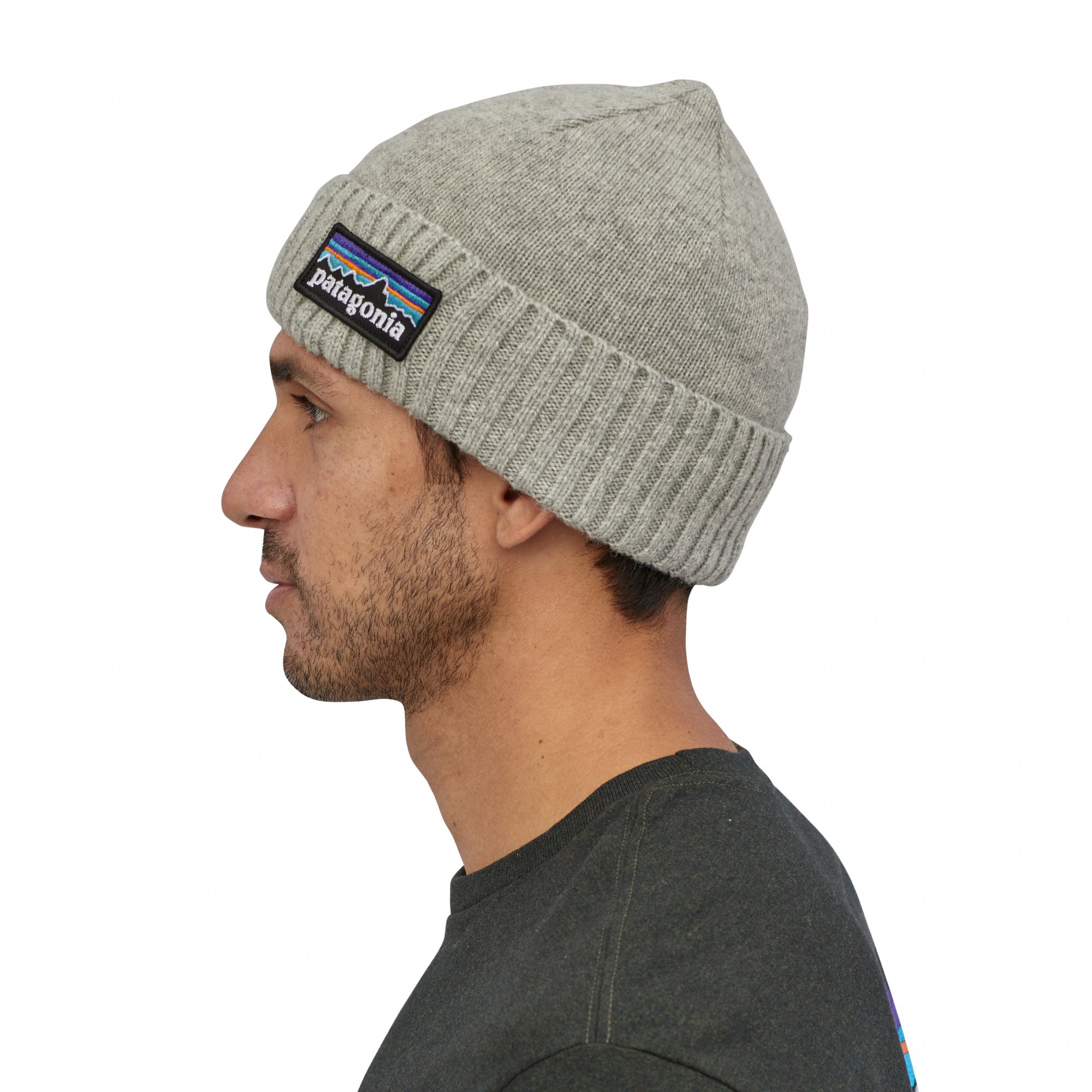 PATAGONIA Brodeo Beanie P-6 Logo: Drifter Grey