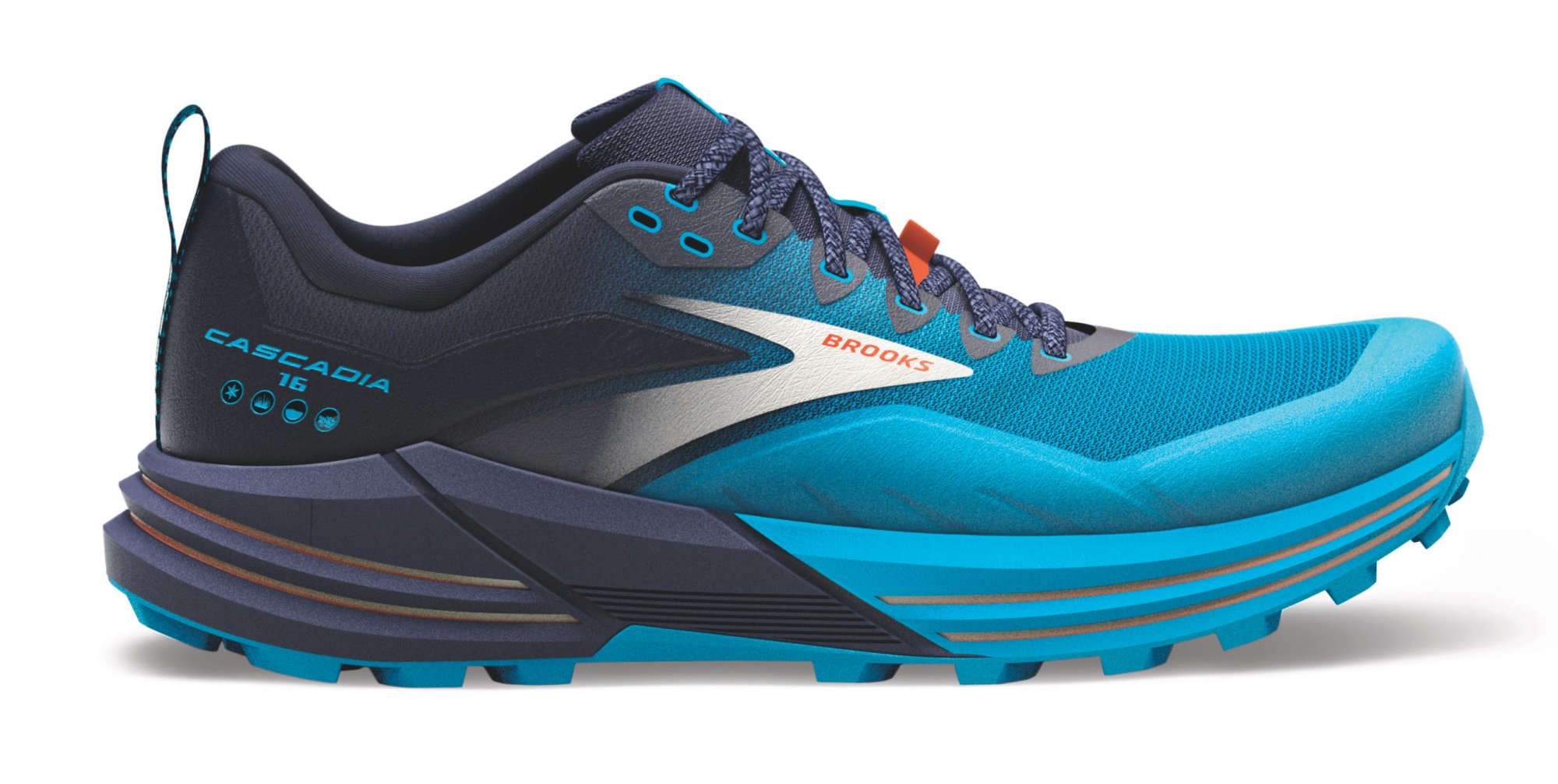 BROOKS Cascadia 16 Peacoat/Atomic Blue/Rooibos