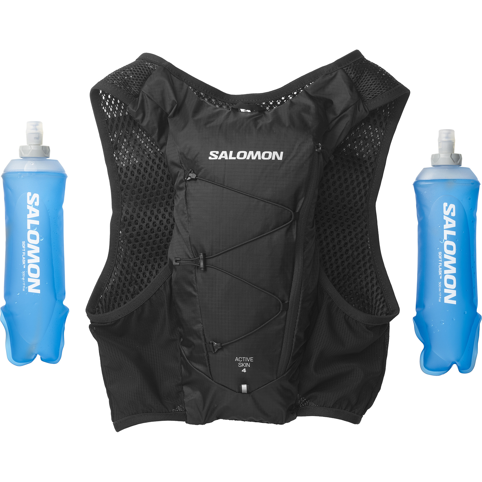 SALOMON ACTIVE SKIN 4 with flasks BLACK 2023