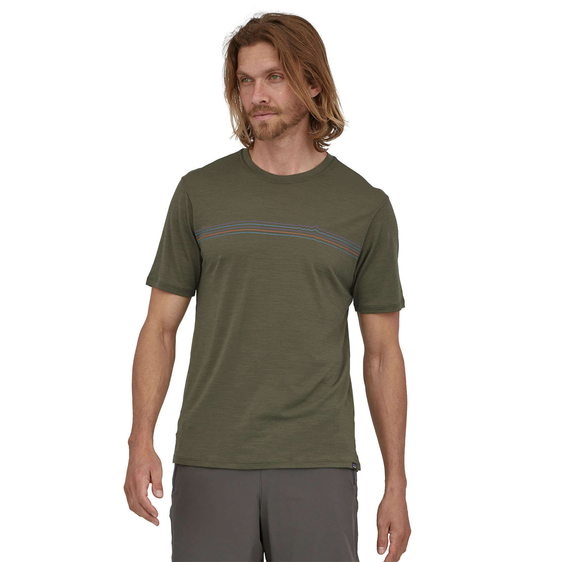 PATAGONIA Men's Capilene Cool Merino Graphic Shirt Fitz Roy Fader: Basin Green