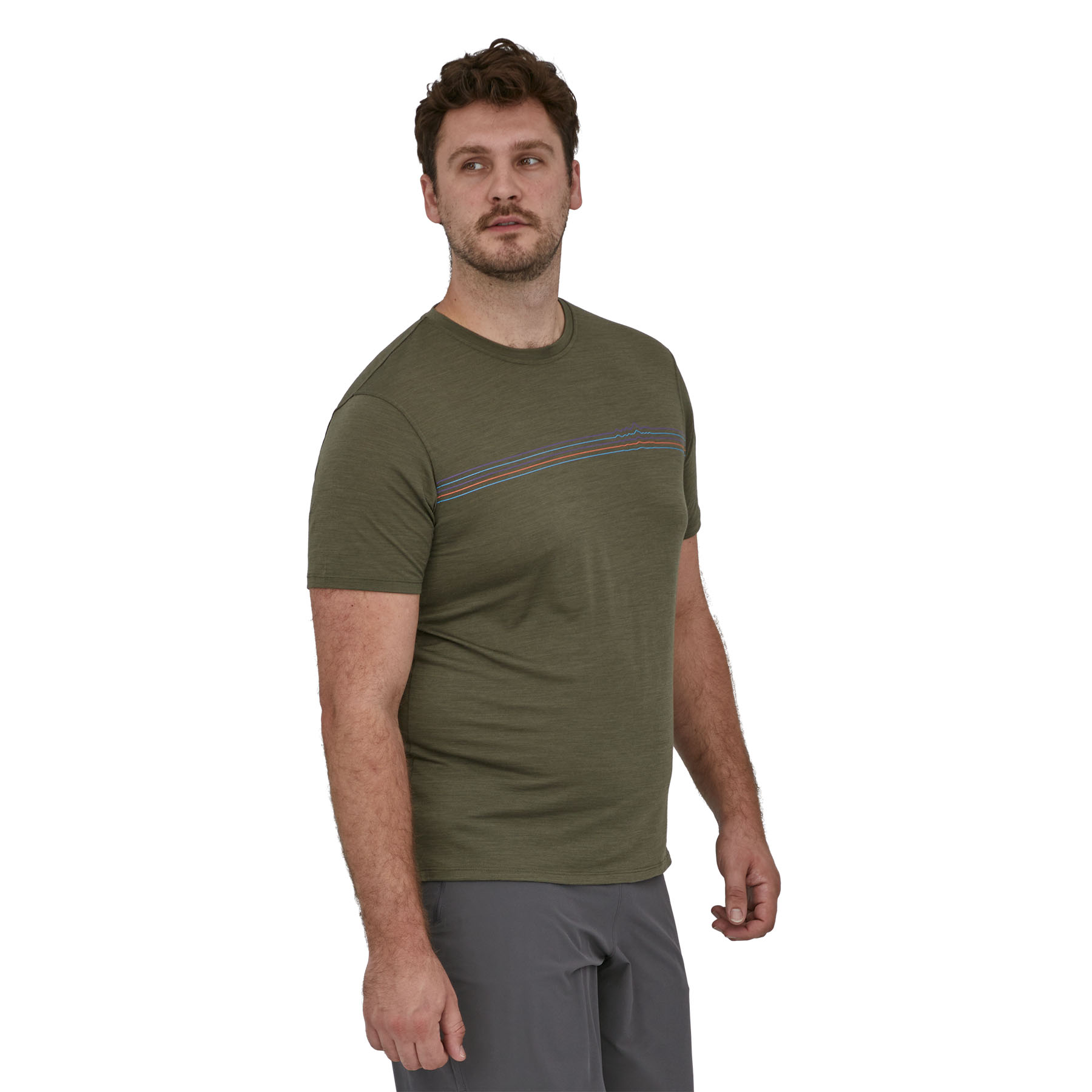 PATAGONIA Men's Capilene Cool Merino Graphic Shirt Fitz Roy Fader: Basin Green