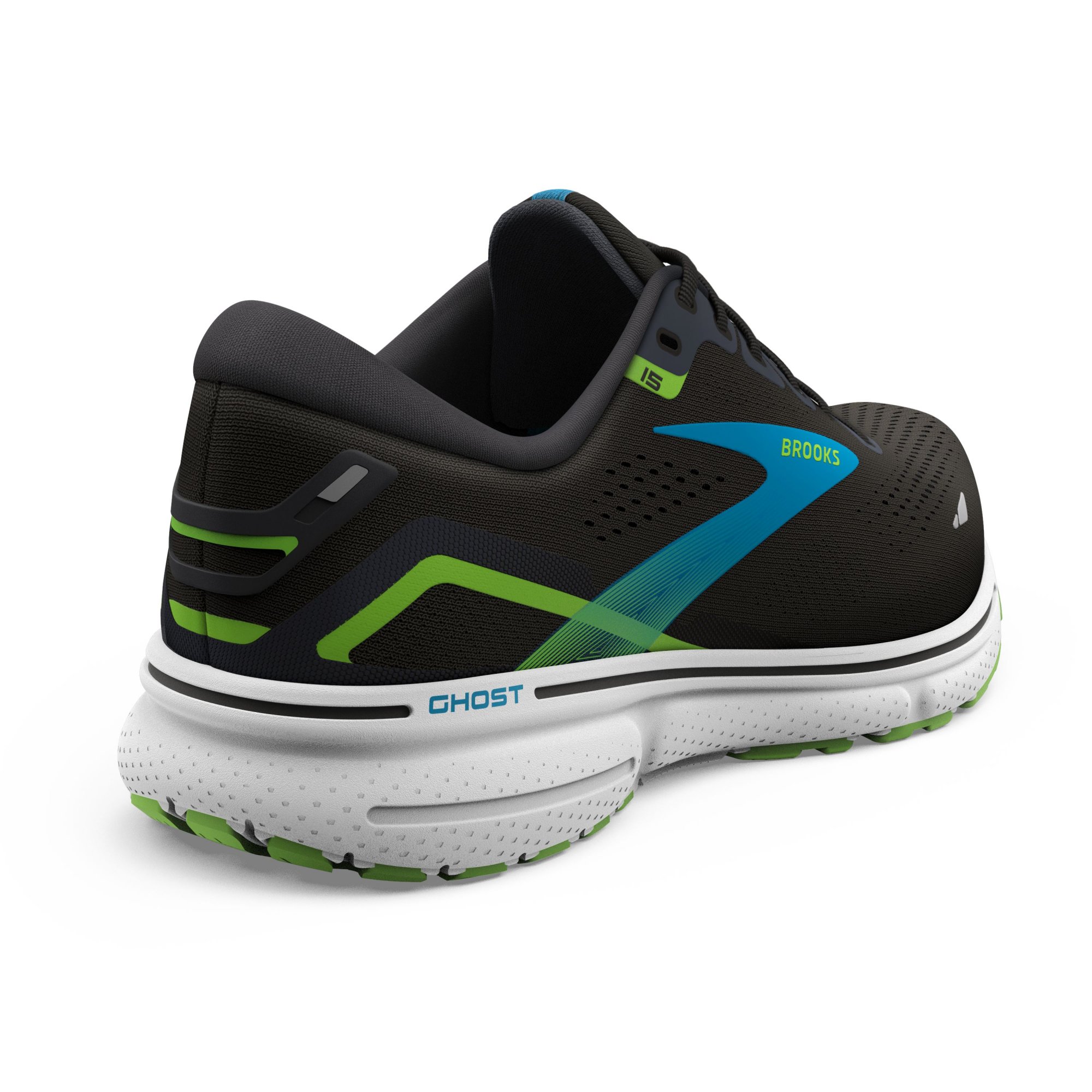 BROOKS Ghost 15 Black/Hawaiian Ocean/Green