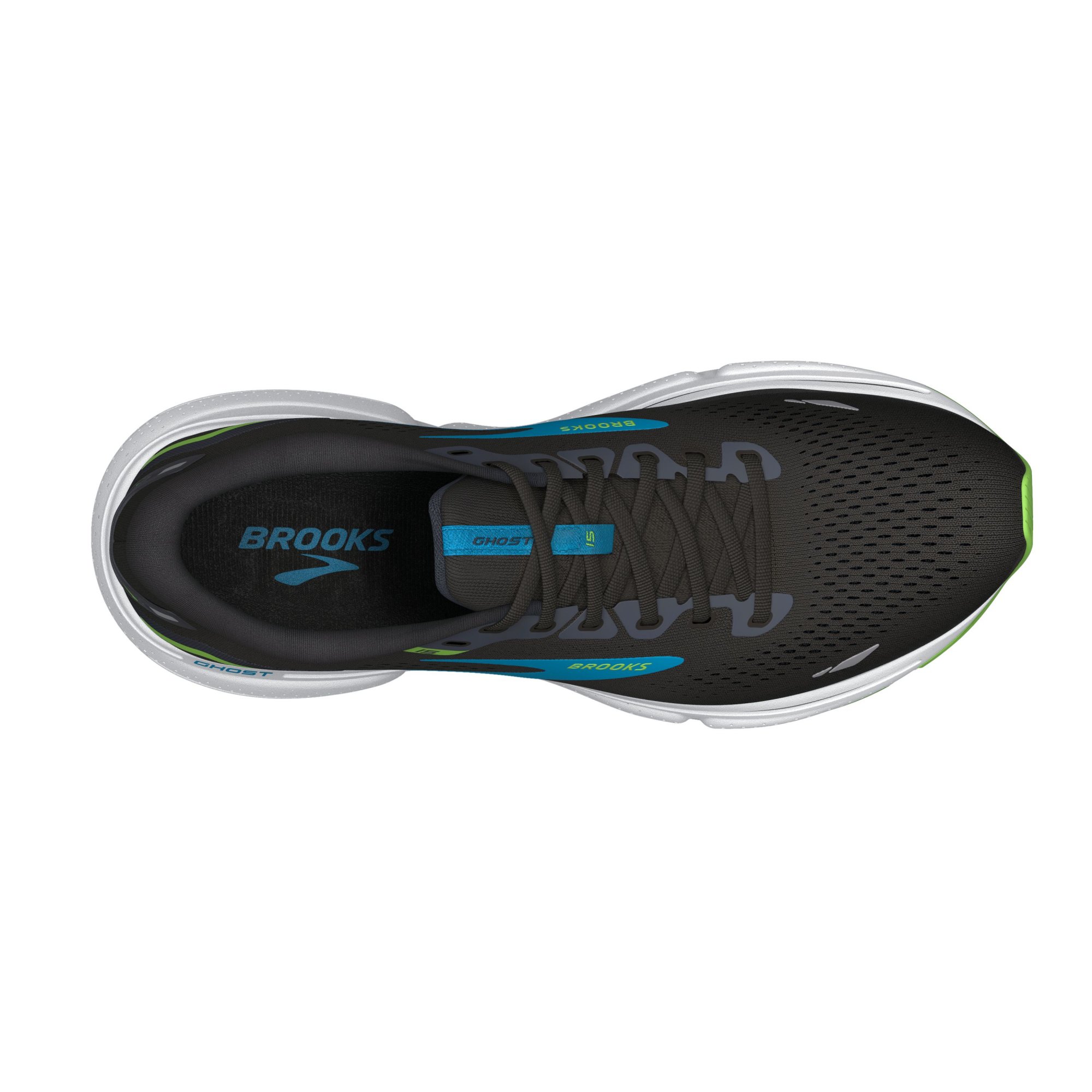 BROOKS Ghost 15 Black/Hawaiian Ocean/Green