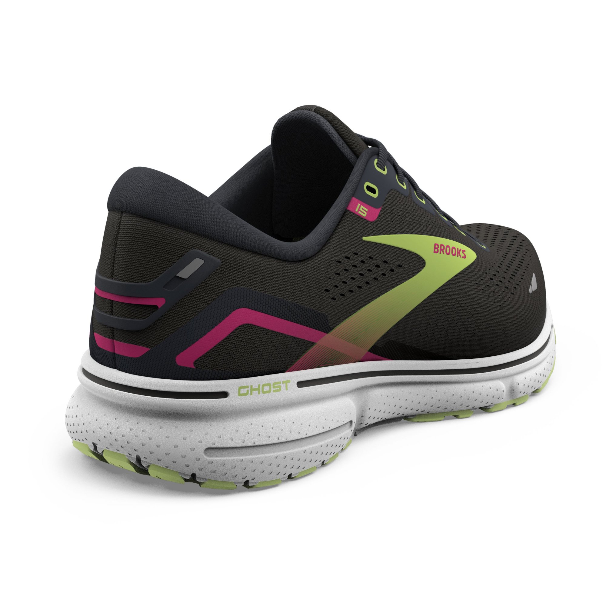 BROOKS Ghost 15 W Black/Ebony/Sharp Green