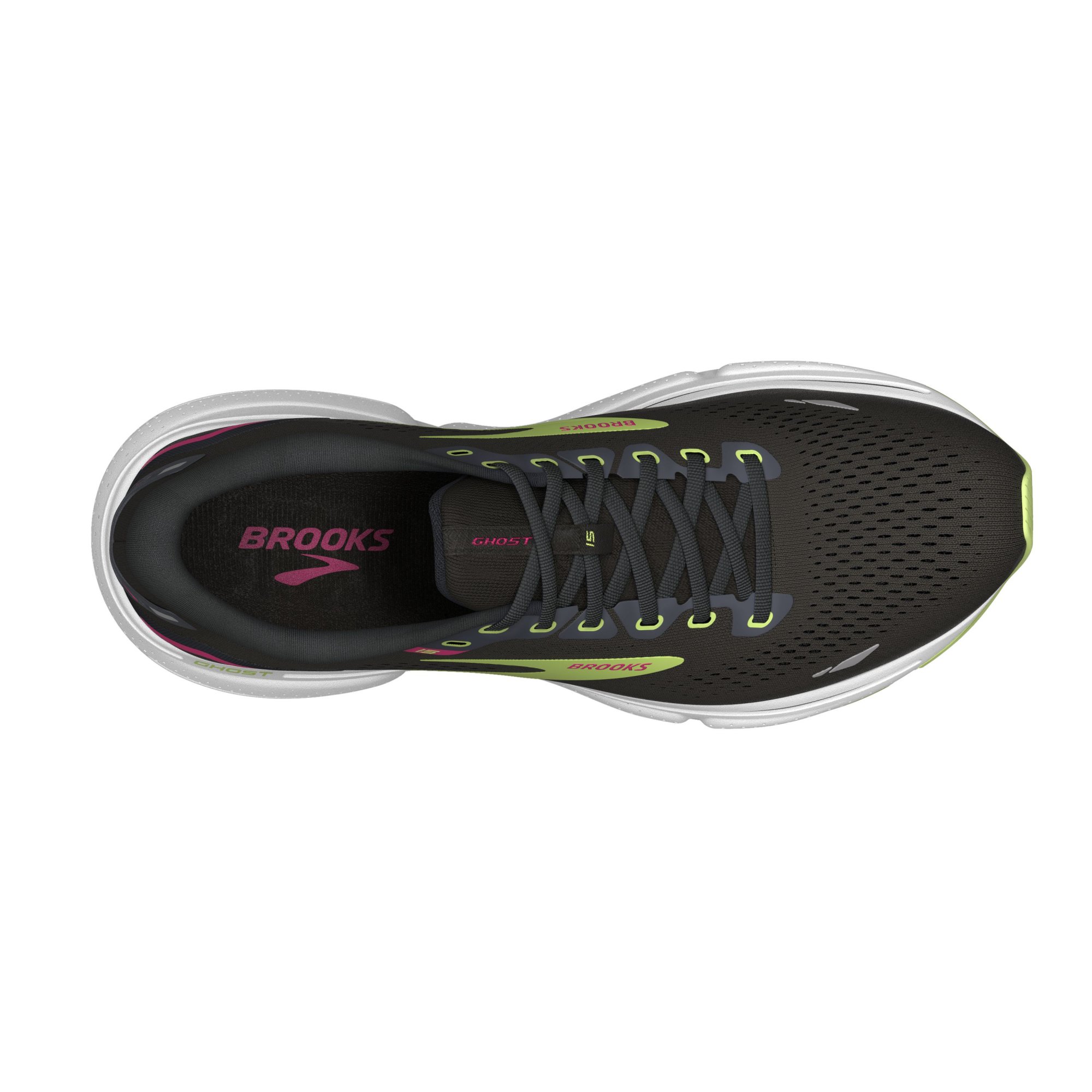 BROOKS Ghost 15 W Black/Ebony/Sharp Green