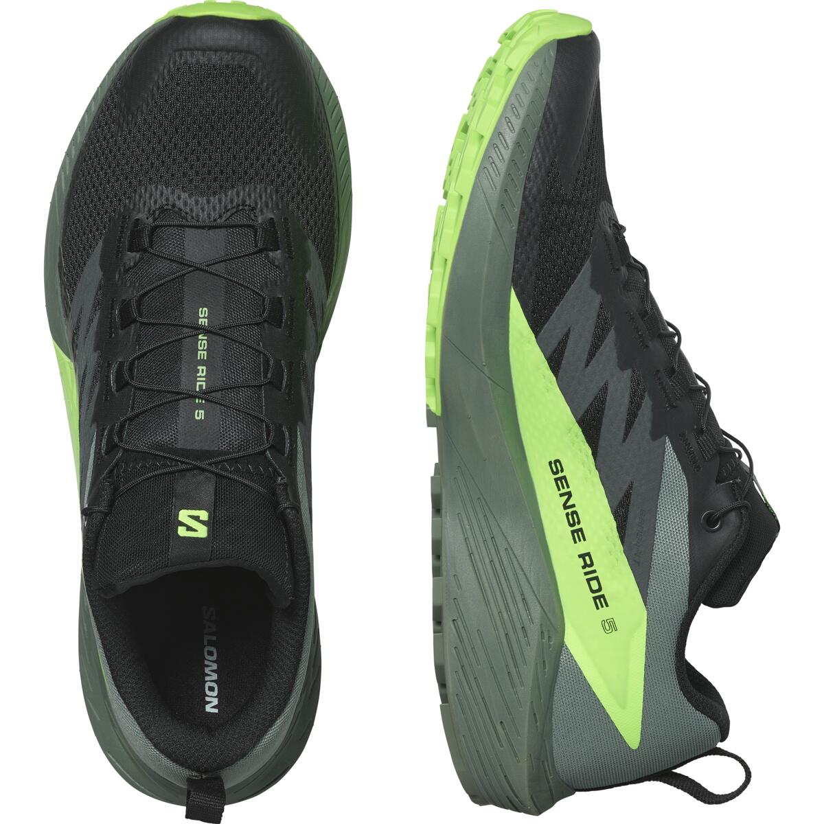 SALOMON SENSE RIDE 5 Black / Laurel Wreath / Green Gecko