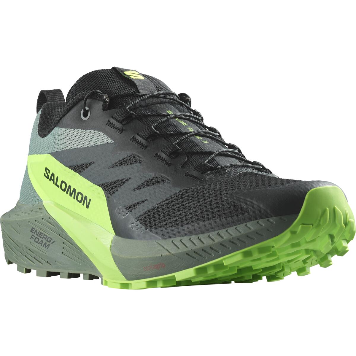 SALOMON SENSE RIDE 5 Black / Laurel Wreath / Green Gecko