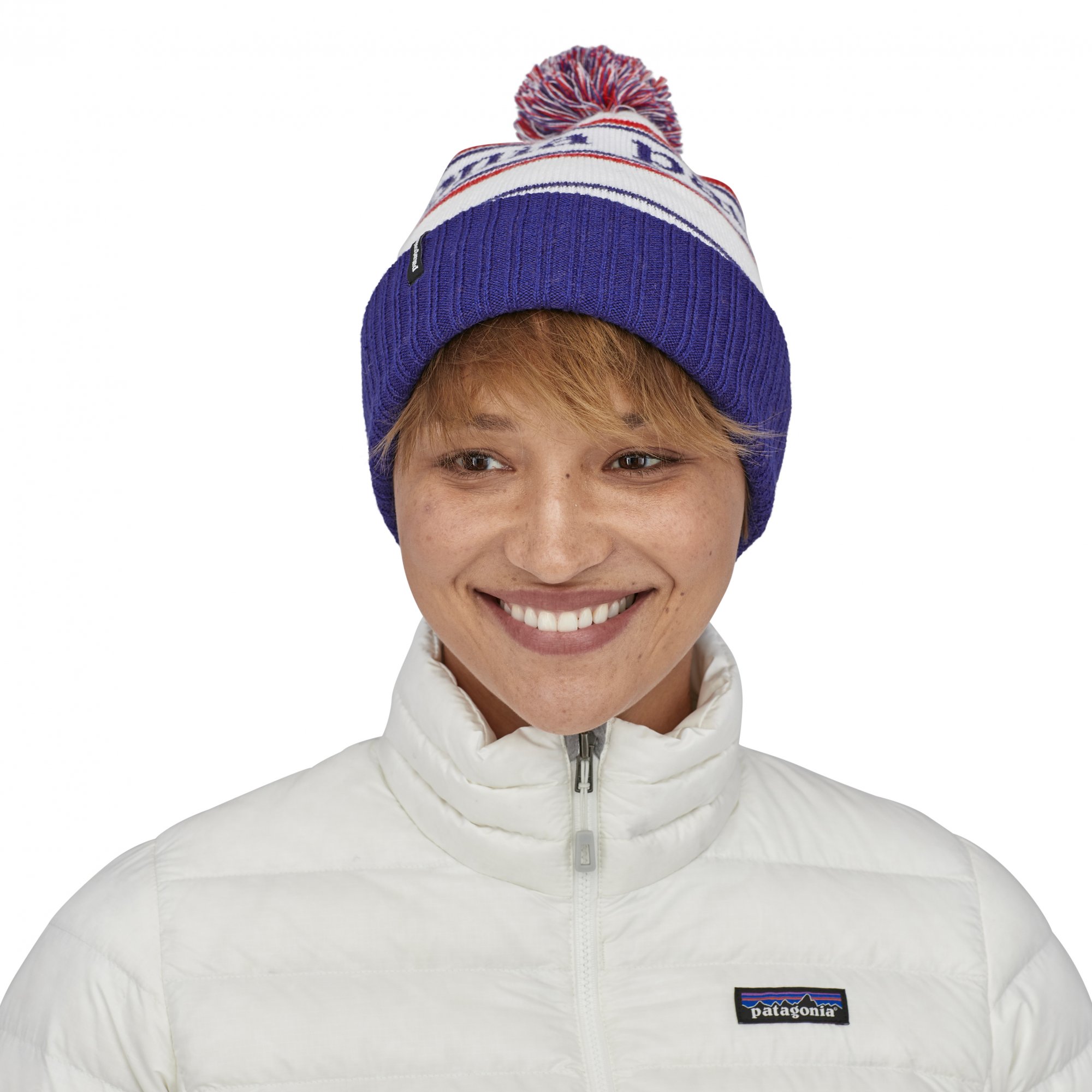 PATAGONIA Powder Town Beanie Park Stripe Viking Blue