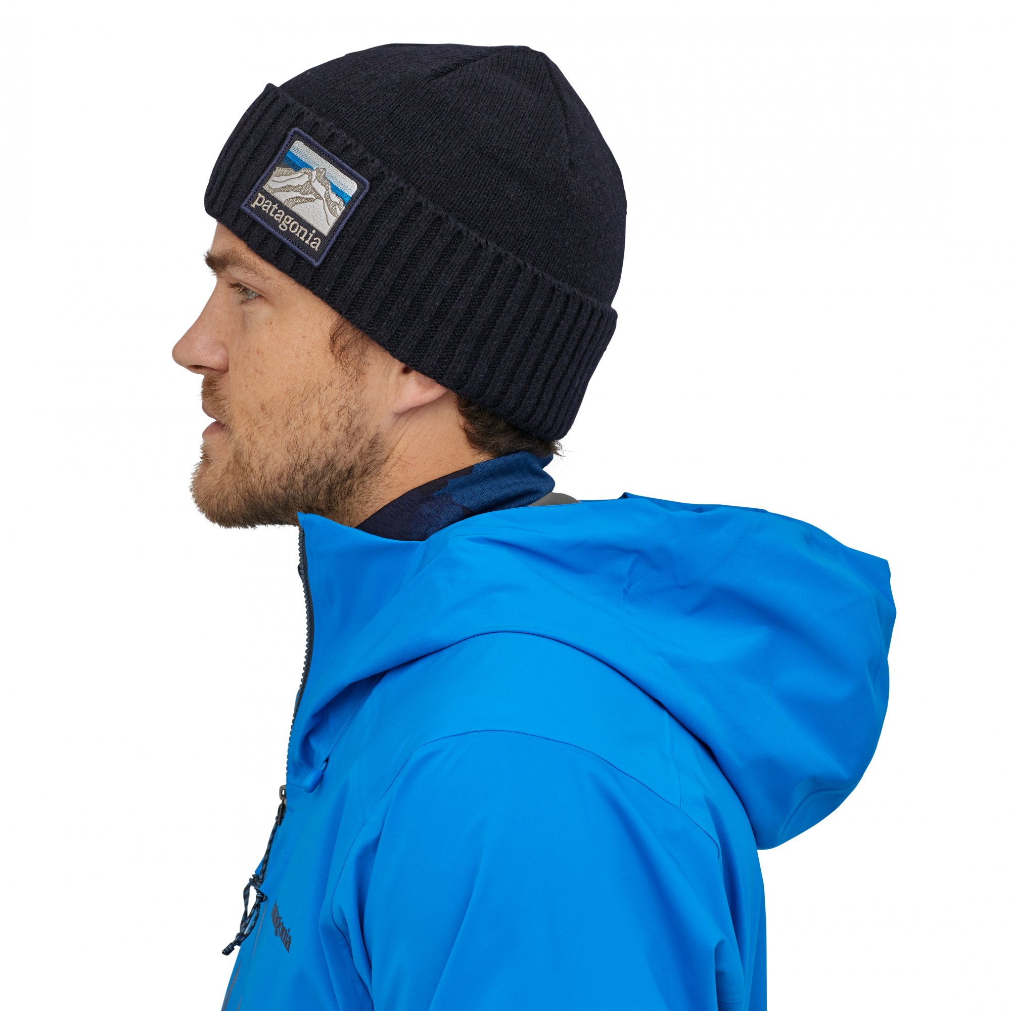 PATAGONIA Brodeo Beanie Line Logo Ridge: Classic Navy