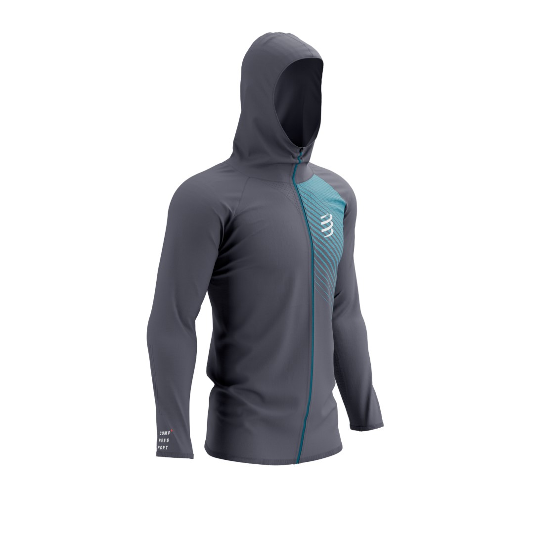 COMPRESSPORT 3D Thermo Seamless Hoodie Zip MAGNET/MOSAIC BLUE