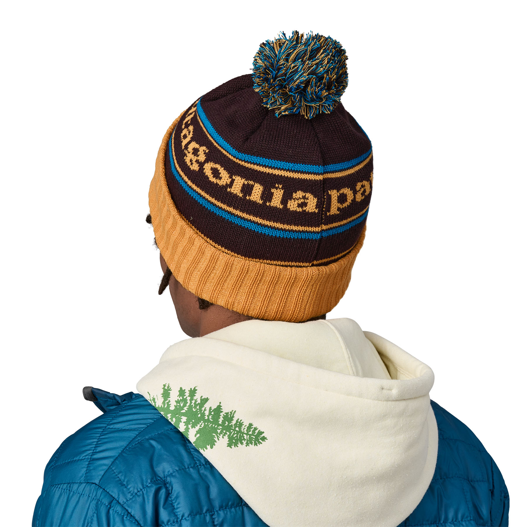 PATAGONIA Powder Town Beanie Park Stripe Dried Mango