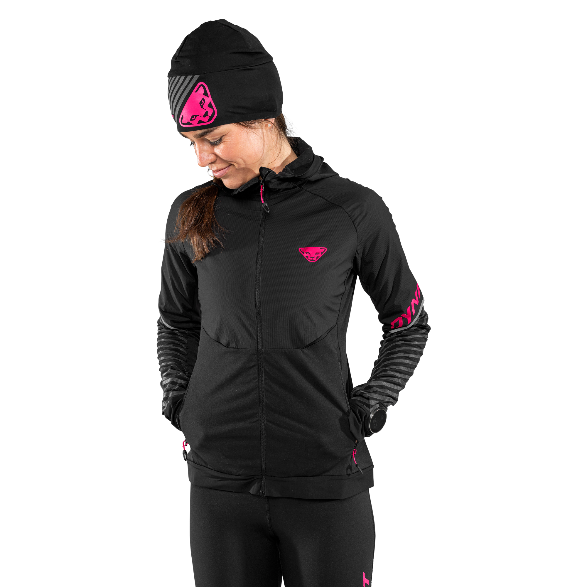 DYNAFIT Alpine Reflective Dámská Bunda Black Out PINK GLO