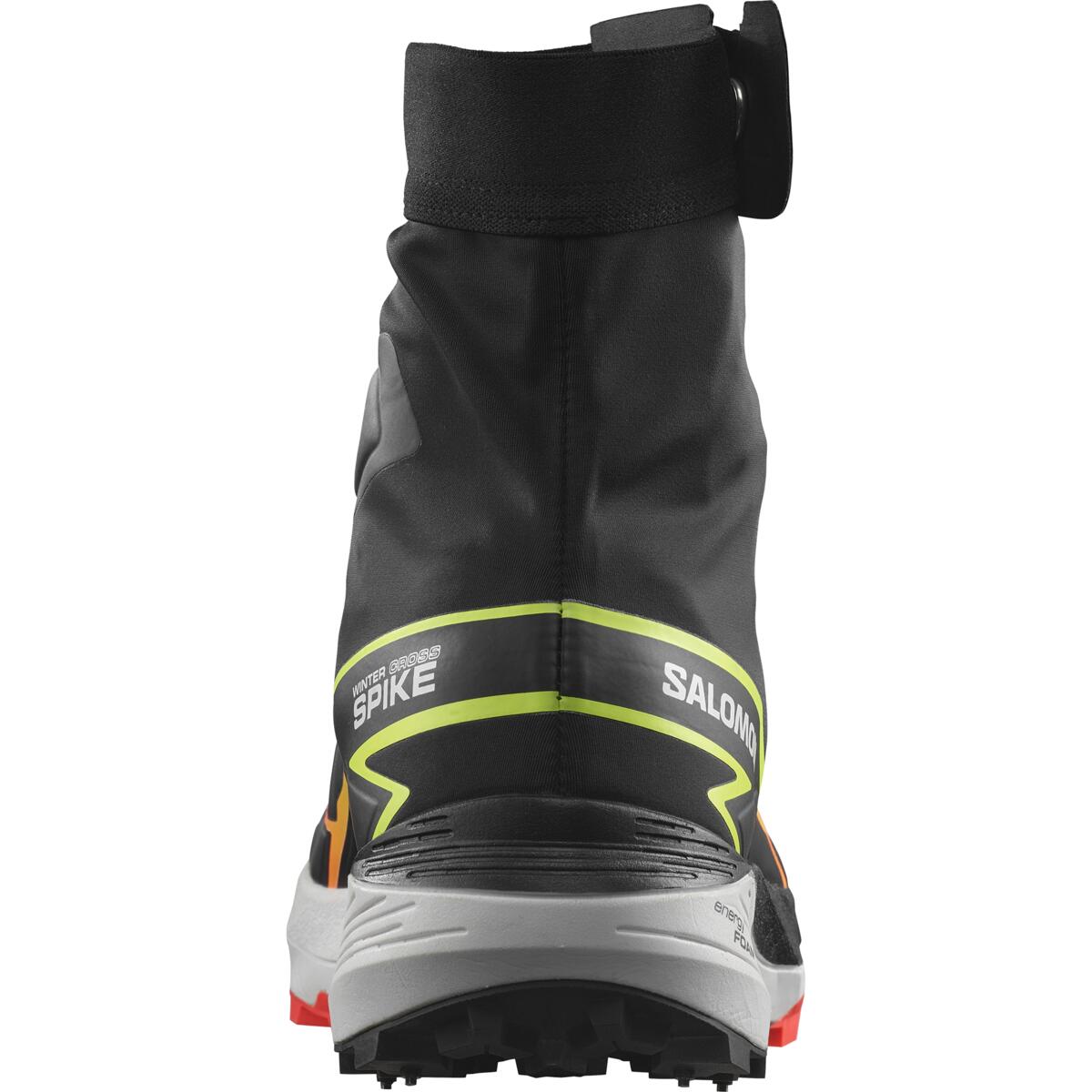 SALOMON WINTER CROSS SPIKE Black / Fiery Coral / Safety Yellow