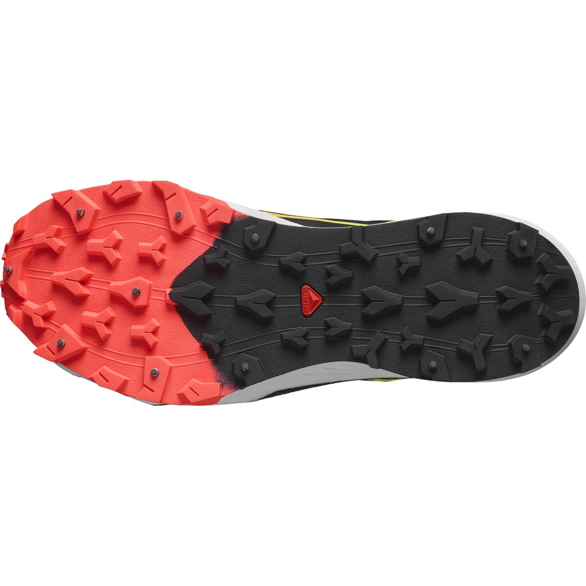 SALOMON WINTER CROSS SPIKE Black / Fiery Coral / Safety Yellow