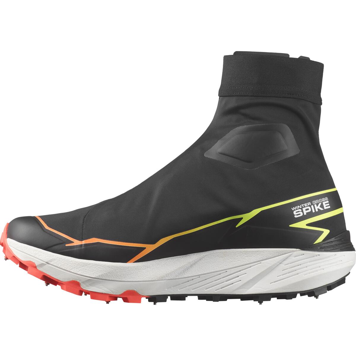 SALOMON WINTER CROSS SPIKE Black / Fiery Coral / Safety Yellow