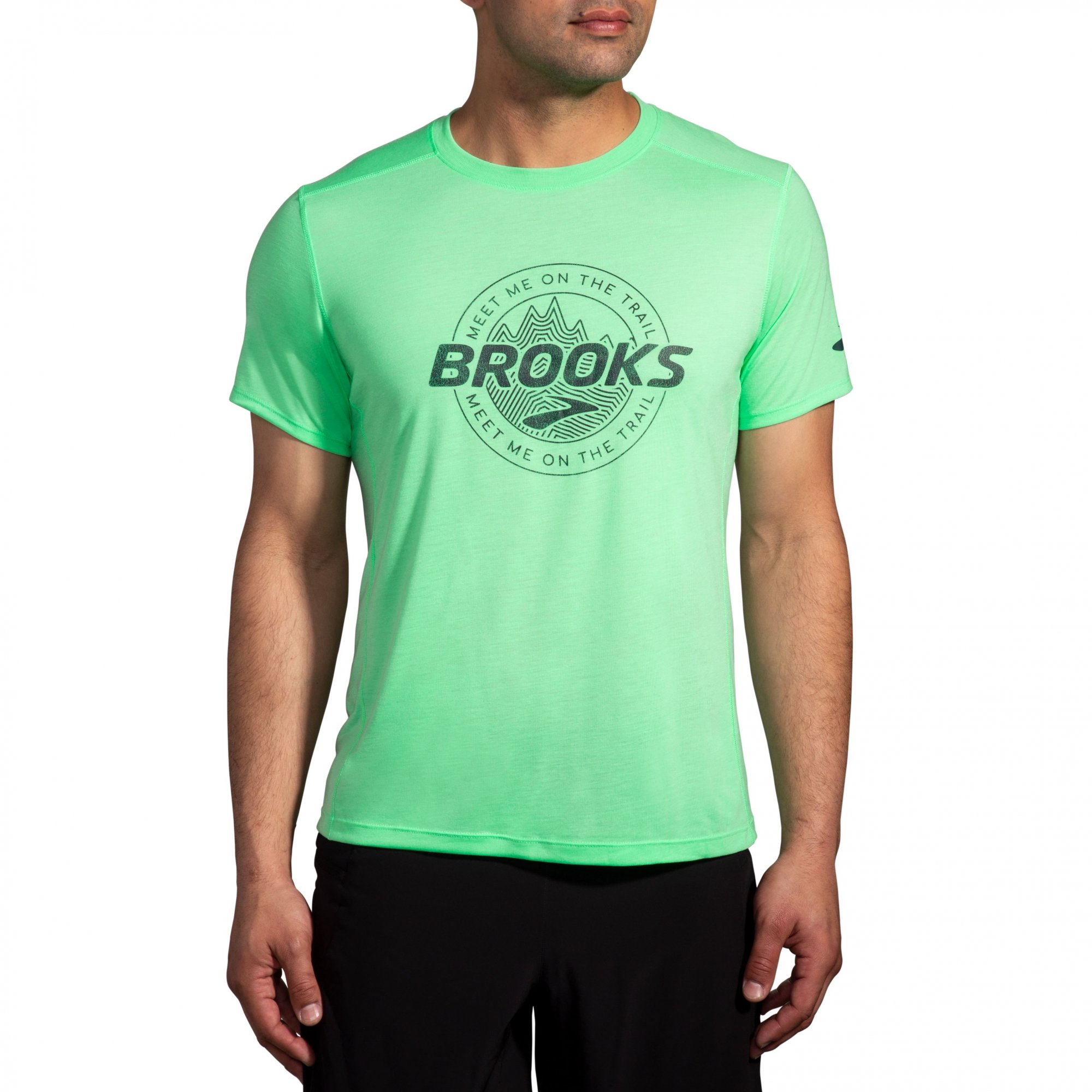 BROOKS Distance Short Sleeve 3.0 M Zelená 