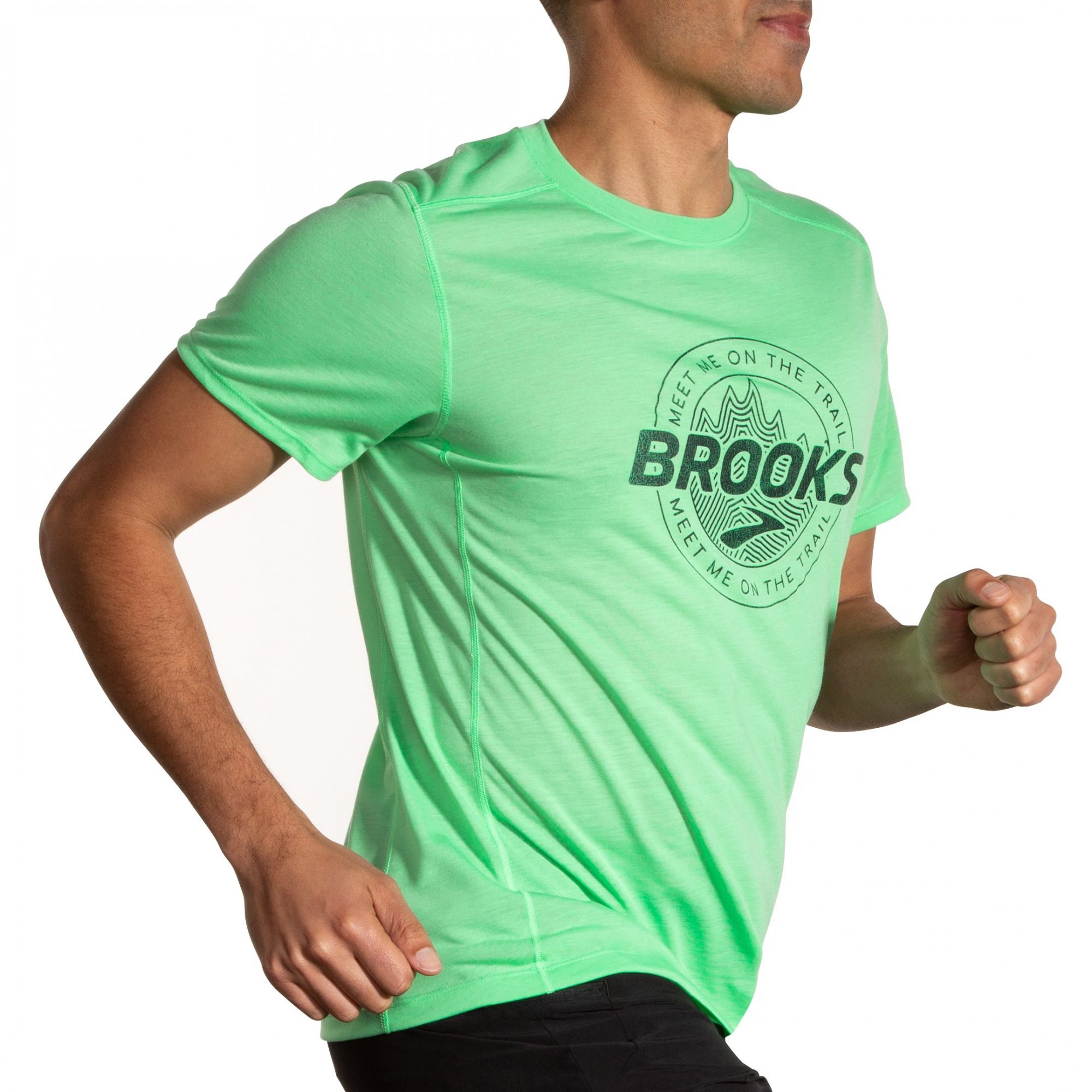 BROOKS Distance Short Sleeve 3.0 M Zelená 